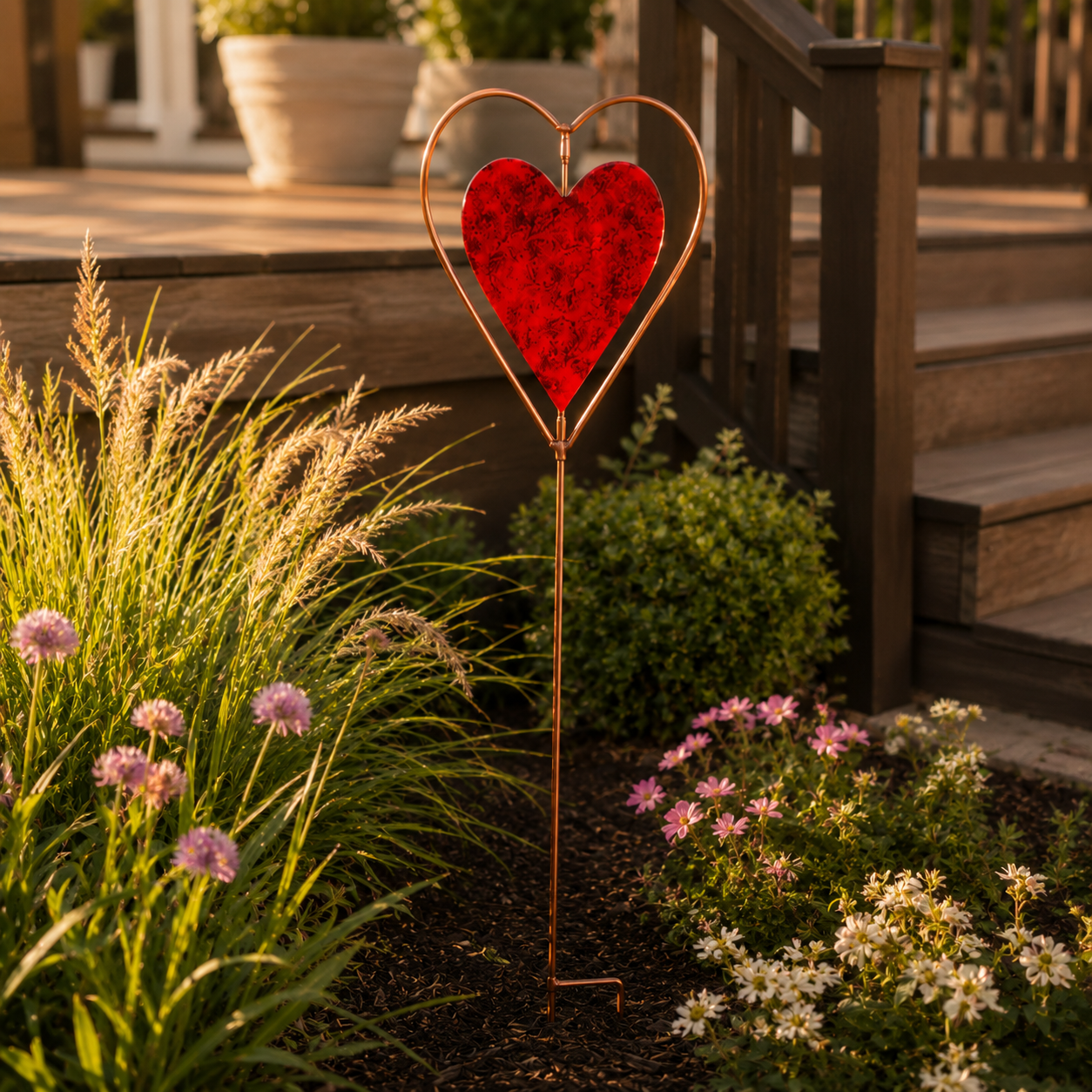 Rotating Heart Garden Stake