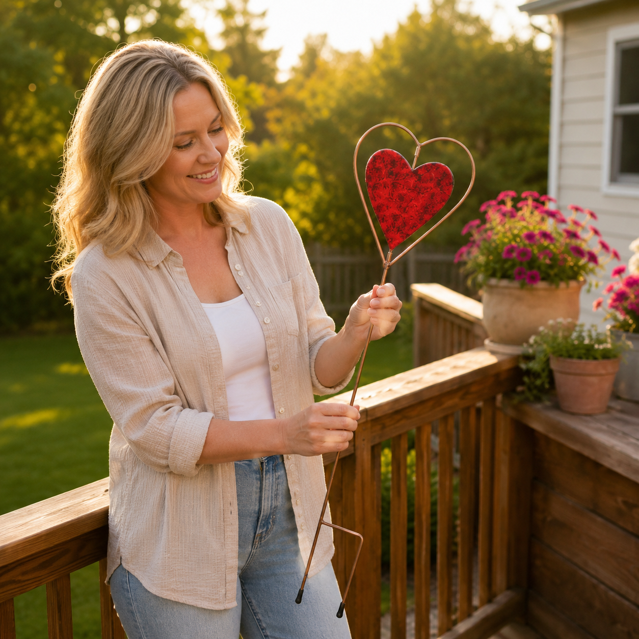 Rotating Heart Garden Stake
