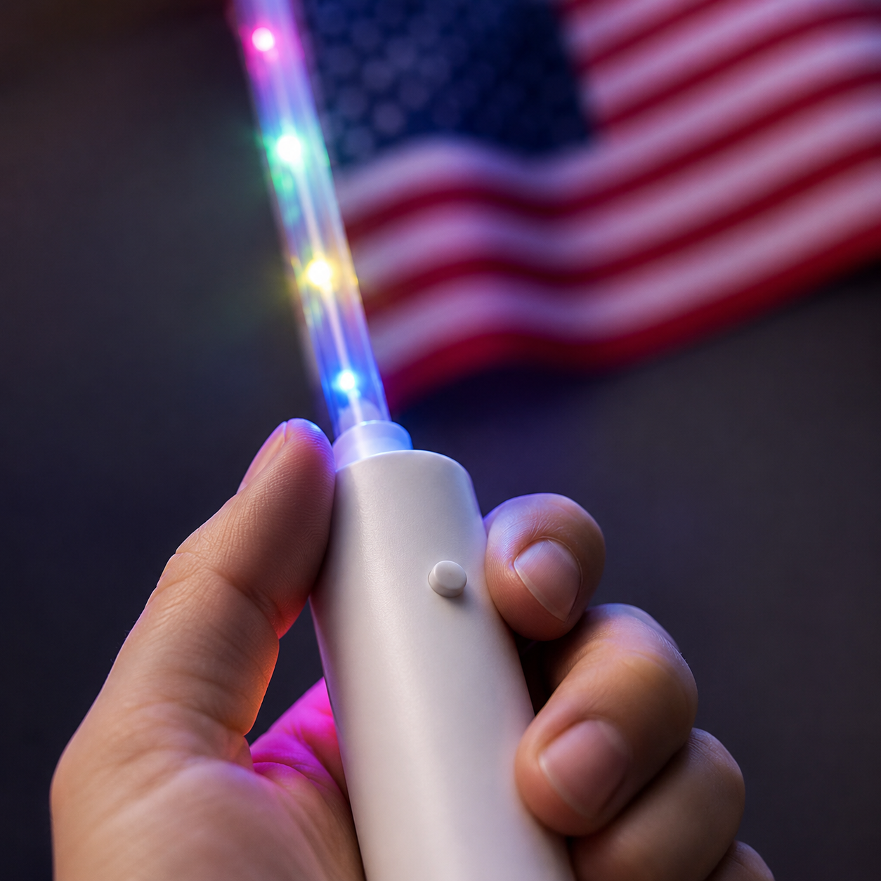 Light-Up Handheld American Flag Wand