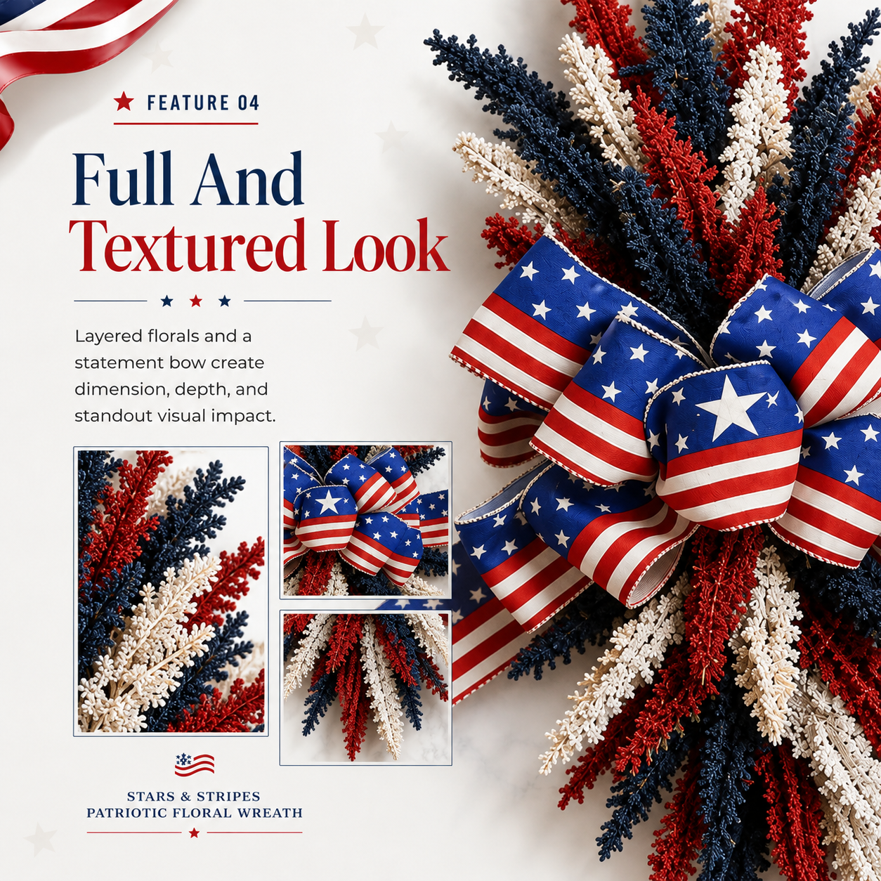 Stars & Stripes Patriotic Floral Wreath