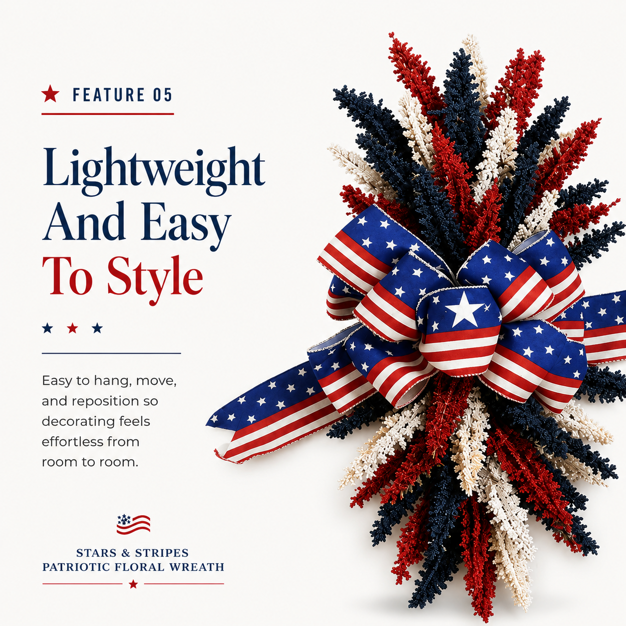Stars & Stripes Patriotic Floral Wreath