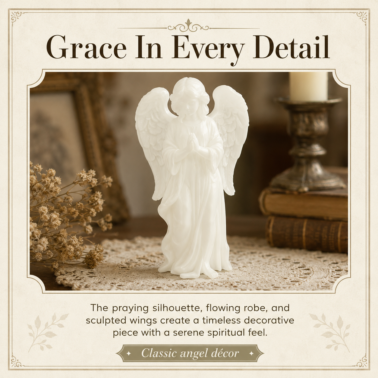 Luminous Prayer Angel Statue