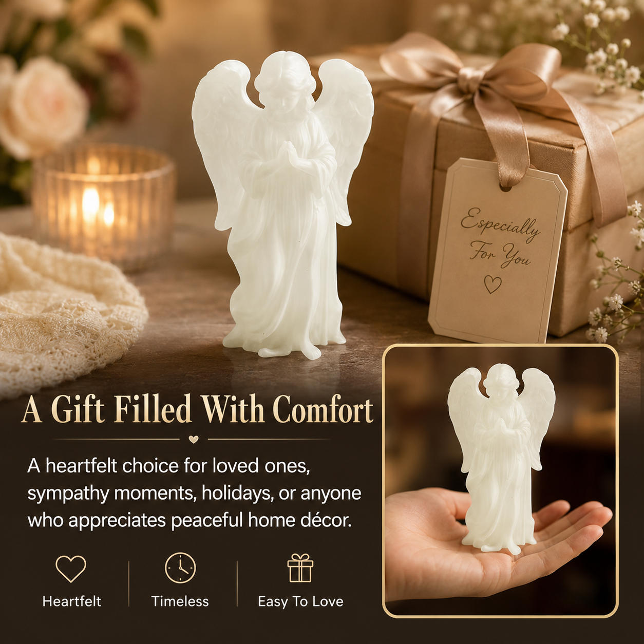 Luminous Prayer Angel Statue