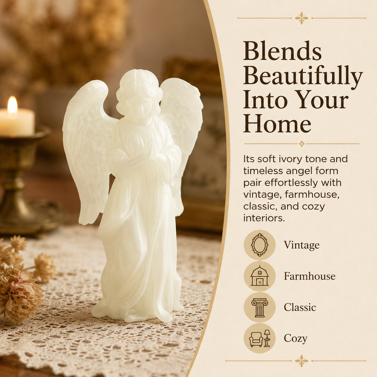 Luminous Prayer Angel Statue