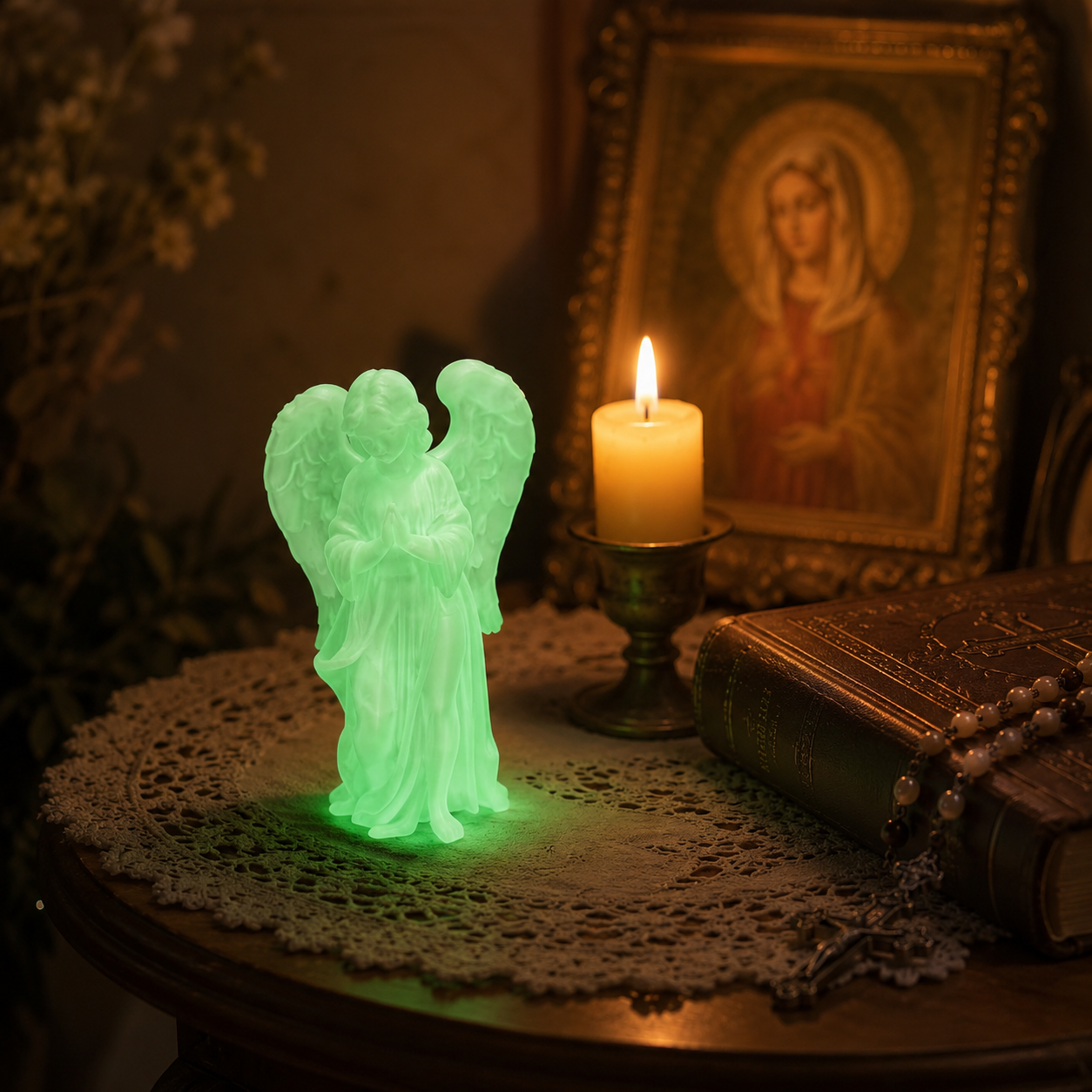 Luminous Prayer Angel Statue