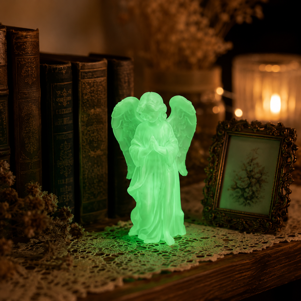 Luminous Prayer Angel Statue