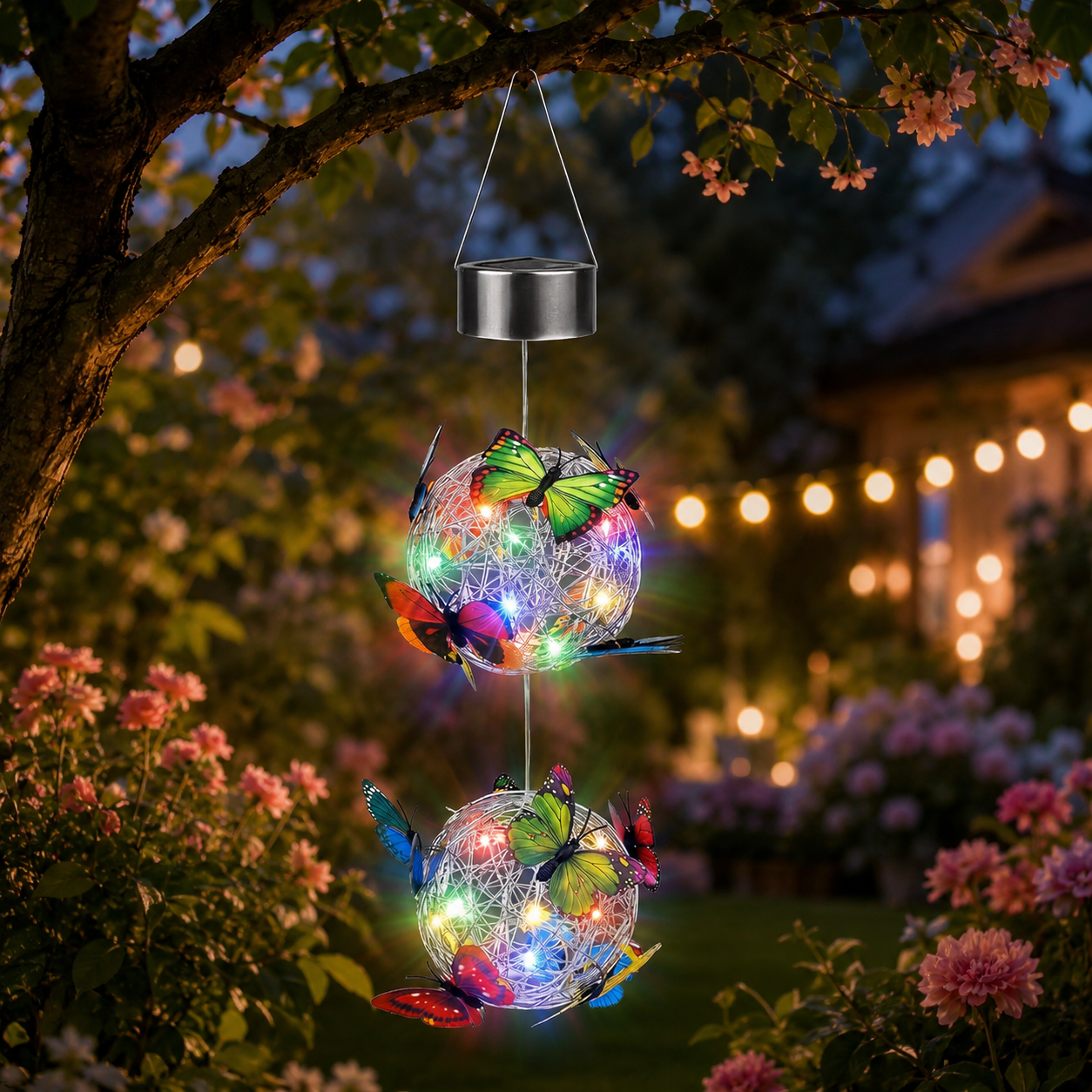 Solar Hanging Butterfly Ball Light