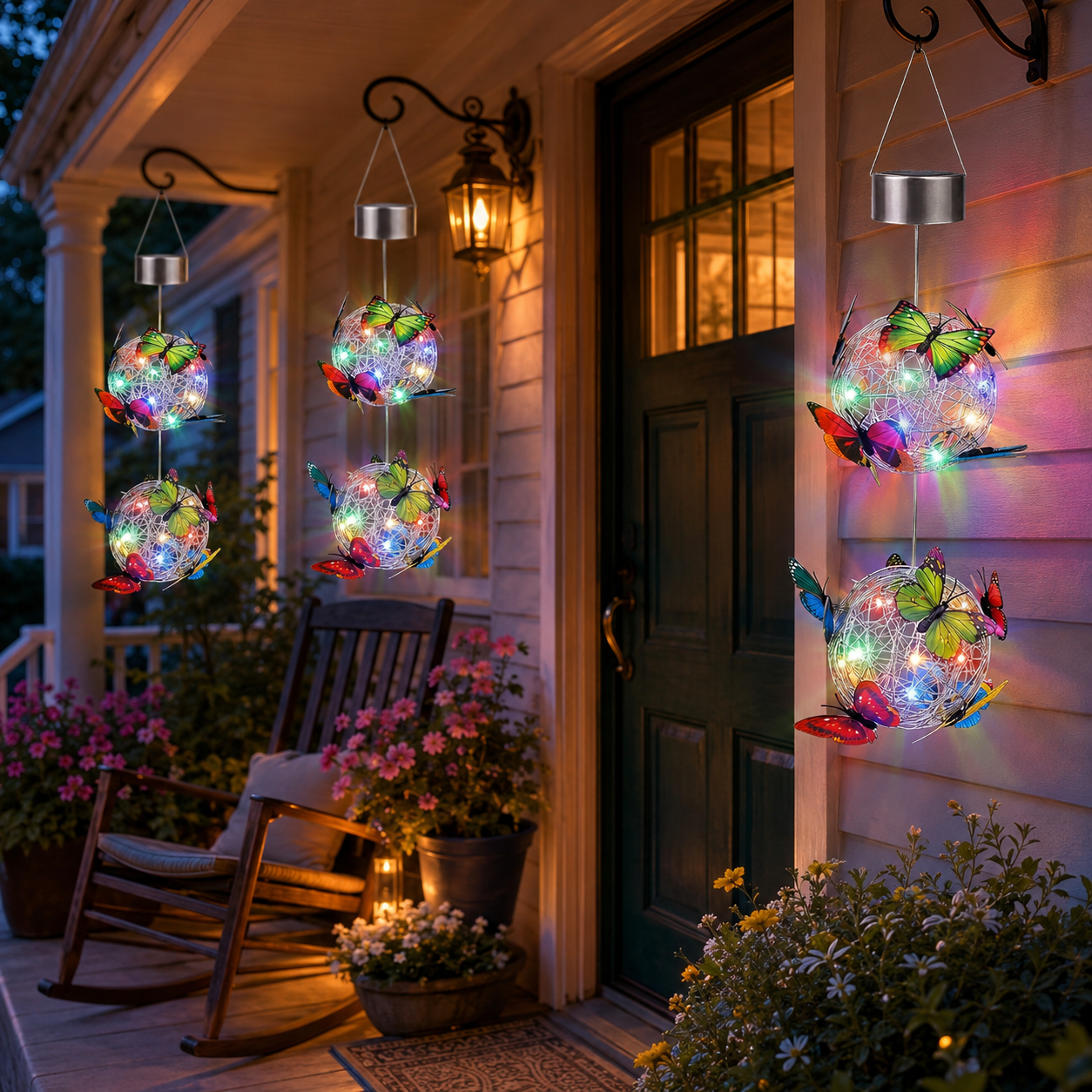 Solar Hanging Butterfly Ball Light