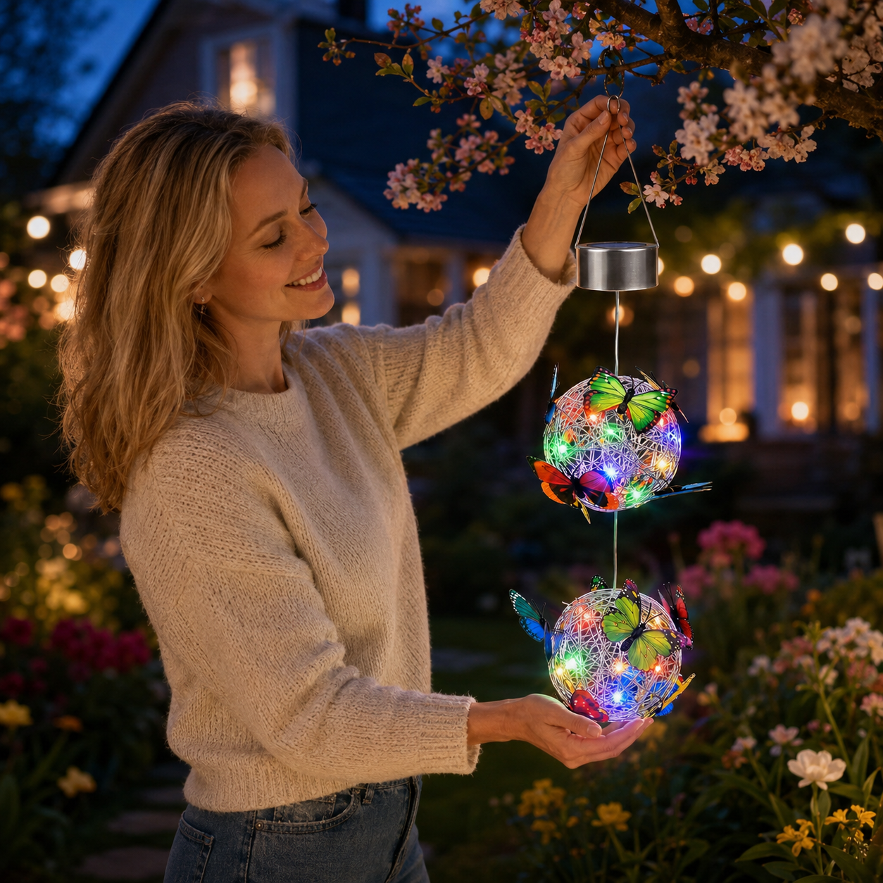 Solar Hanging Butterfly Ball Light