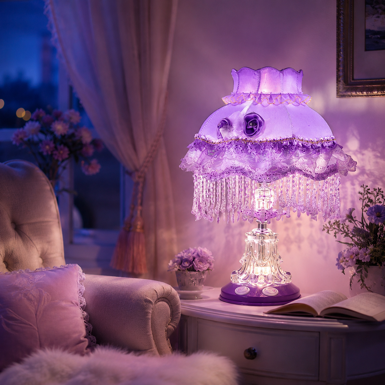 Rosette Manor Vintage Princess Table Lamp