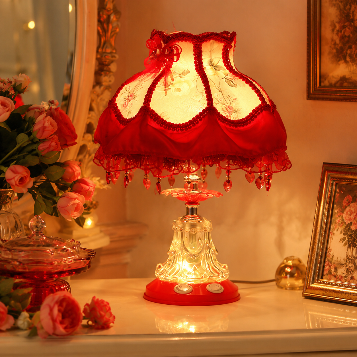 Rosette Manor Vintage Princess Table Lamp