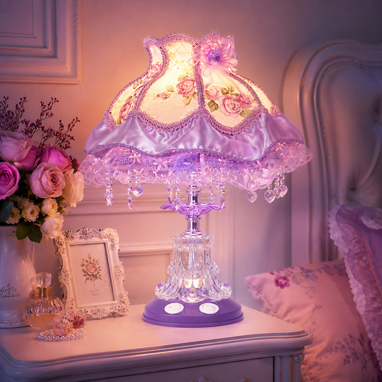 Rosette Manor Vintage Princess Table Lamp