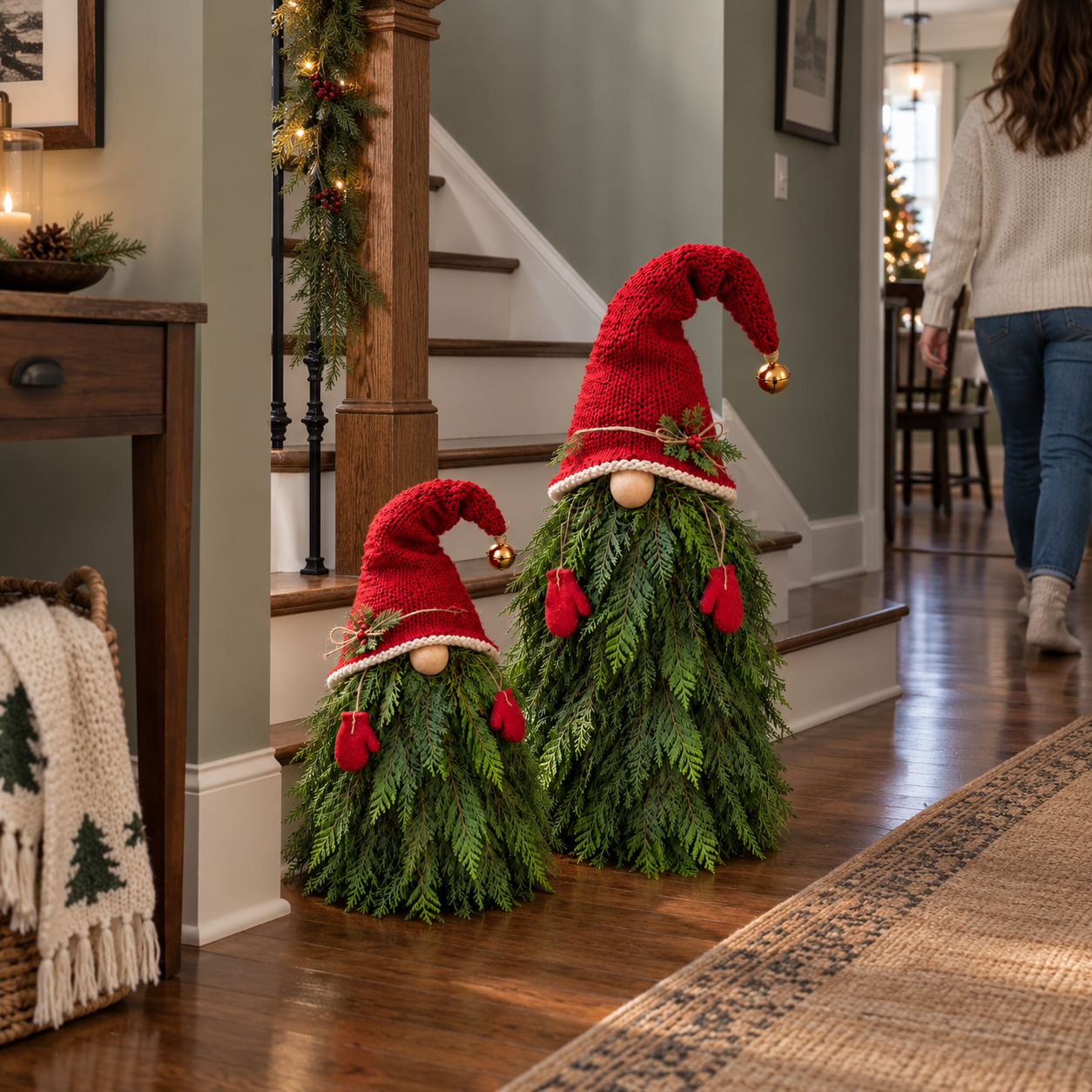 2-Piece Whimsical Winter Gnome Porch Set