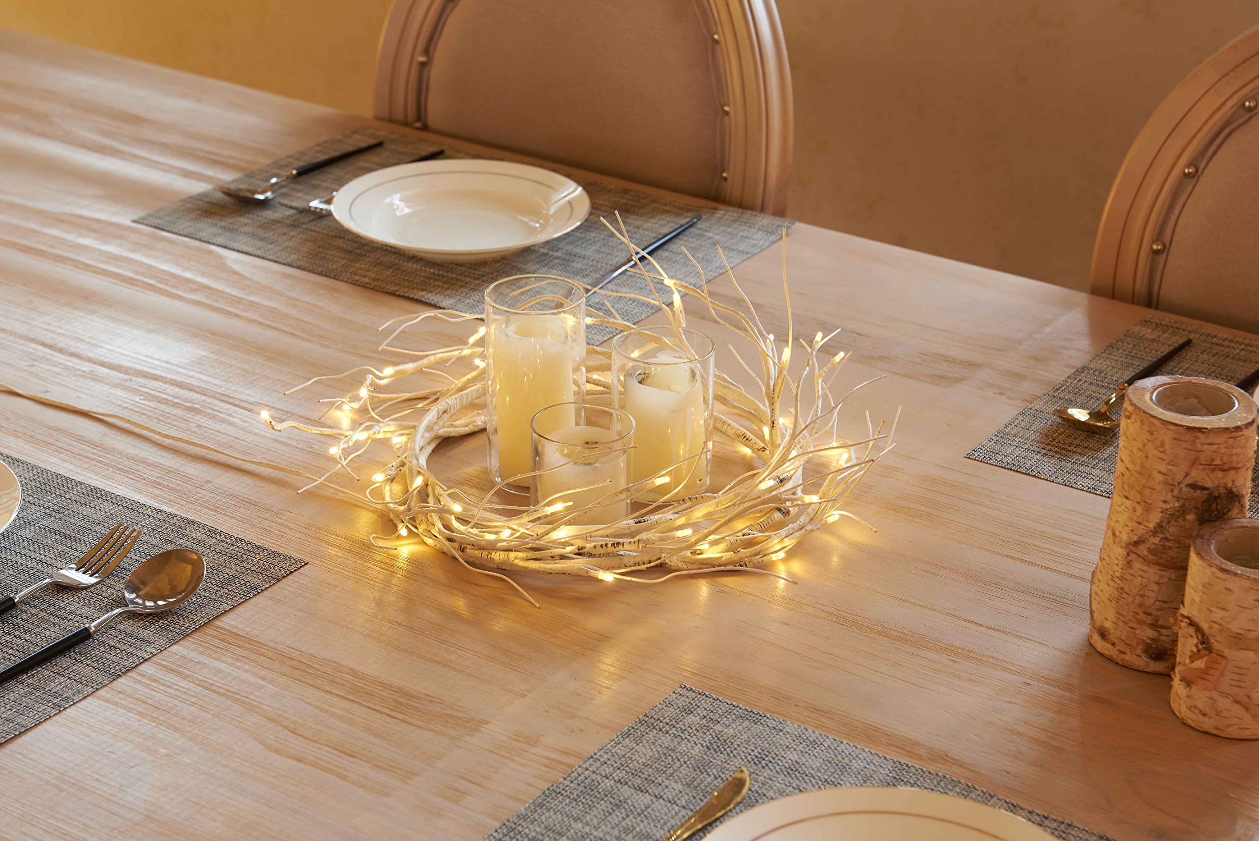 6 FT Pre-Lit White Birch Branch Garland Lights