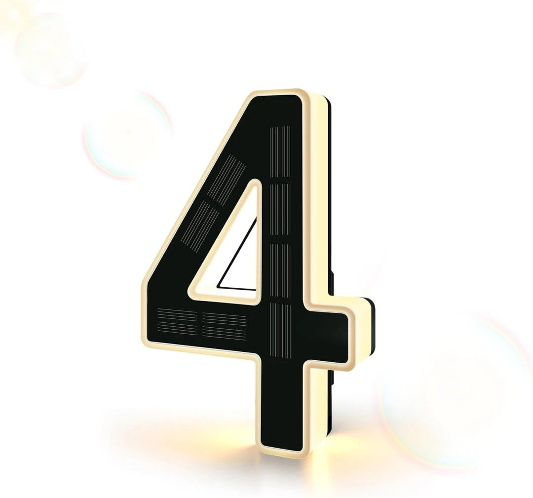 Modern Solar LED Illuminated House Number