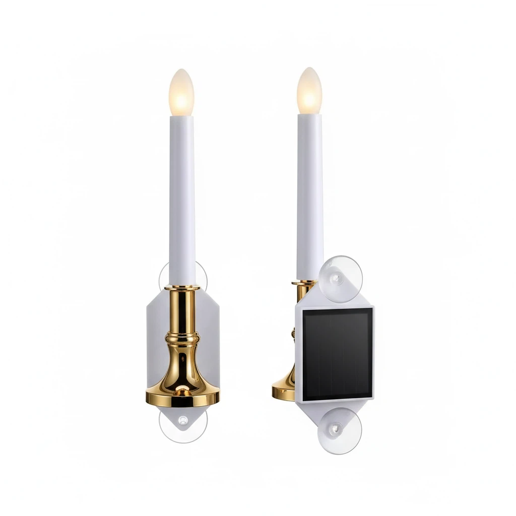 Solar Window Candle with Flickering Flame