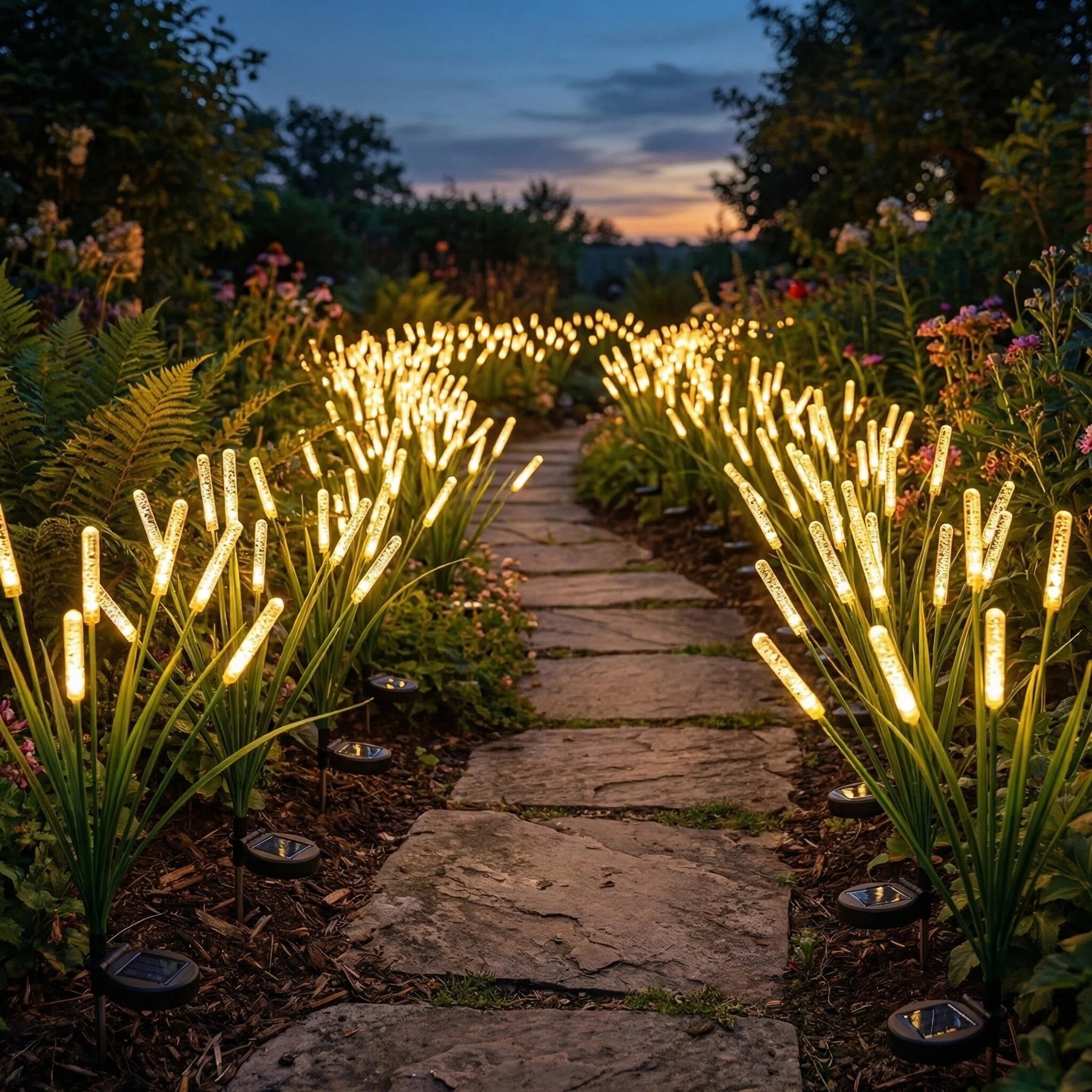 Solar Swaying Cattail Garden Lights