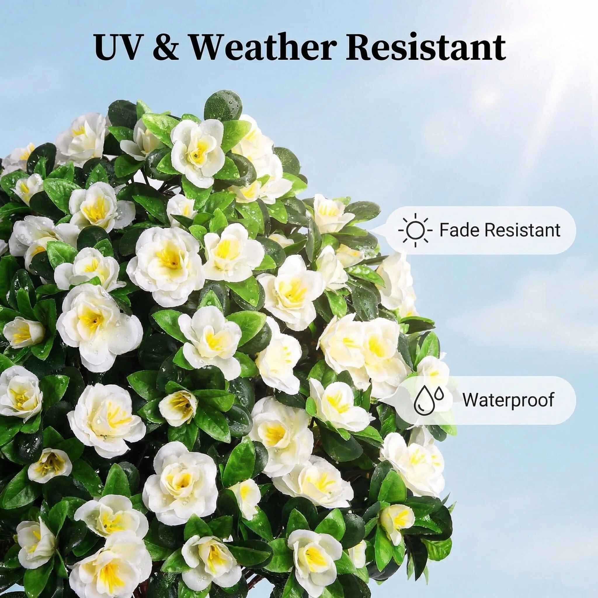 Lifelike Floral Topiary Tree