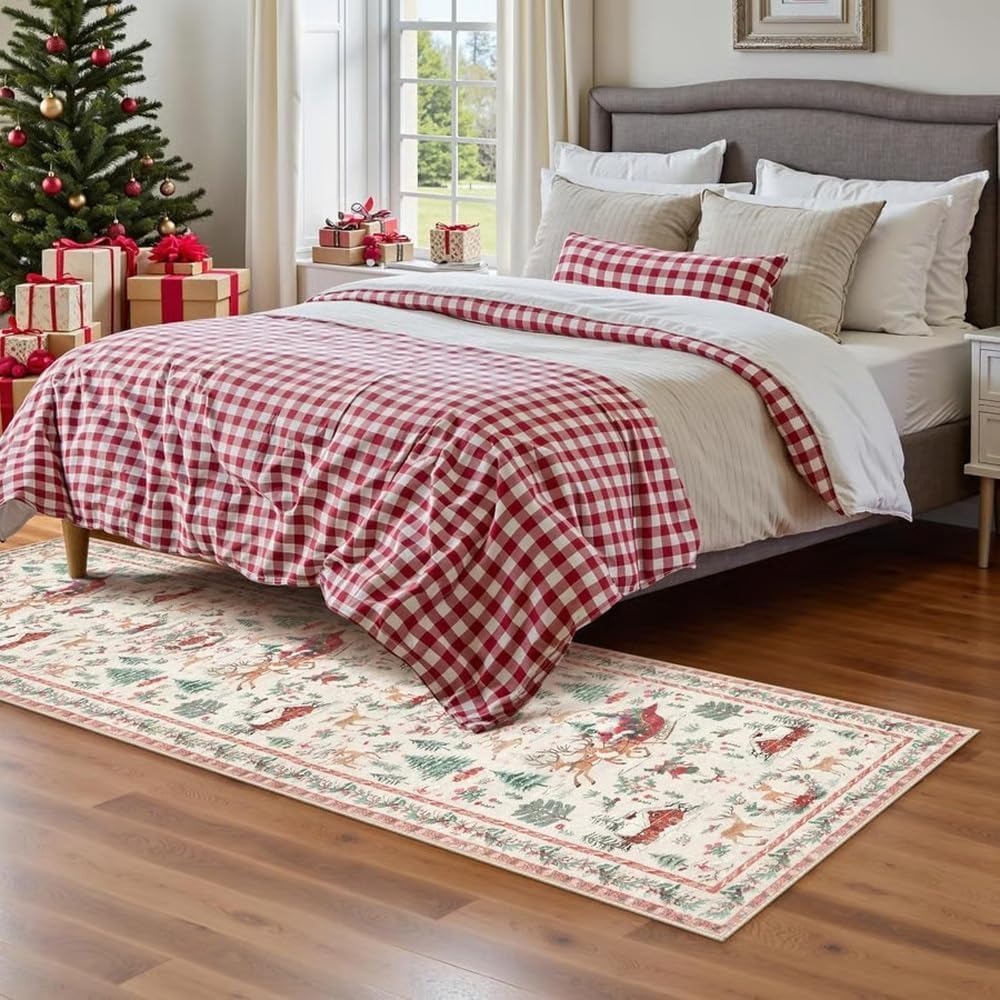 🎄Early Christmas Sale - 50% OFF🔥Christmas Reindeer & Trees Runner Mat (20" x 71")