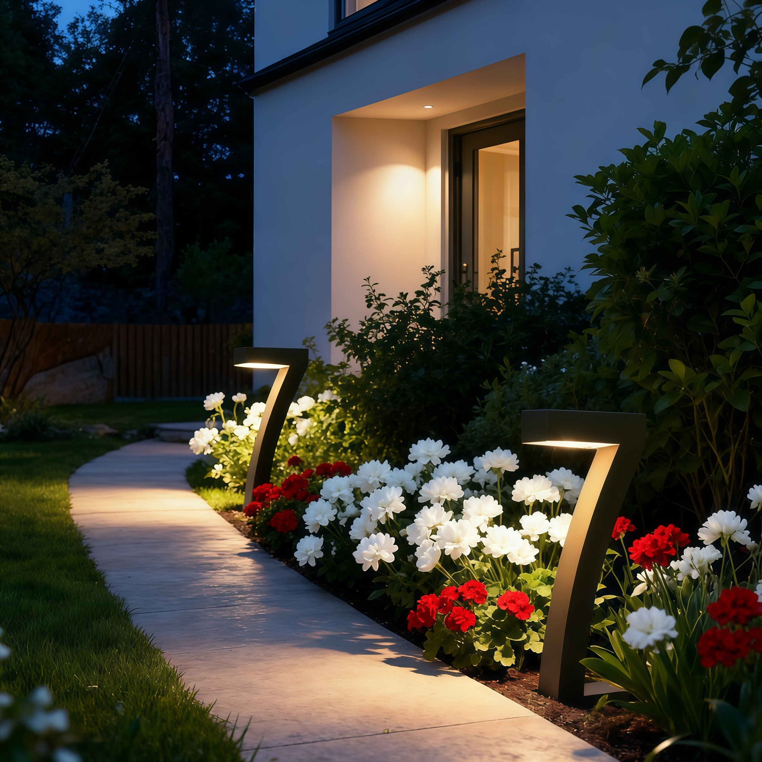 Modern “Z” Shape Solar LED Pathway Lights Warm White 2700K