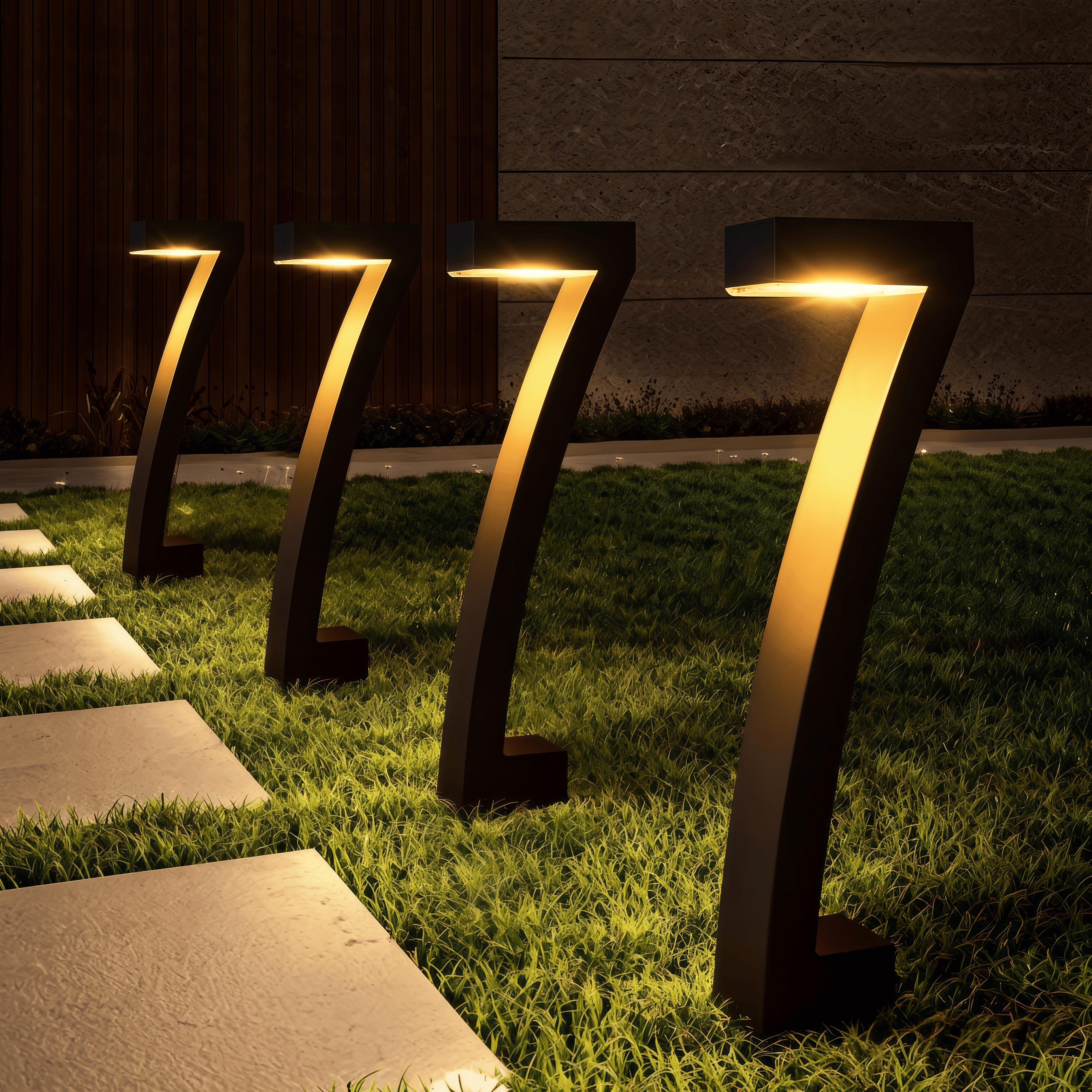 Modern “Z” Shape Solar LED Pathway Lights Warm White 2700K