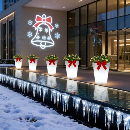 Solar Glow LED Flower Pots