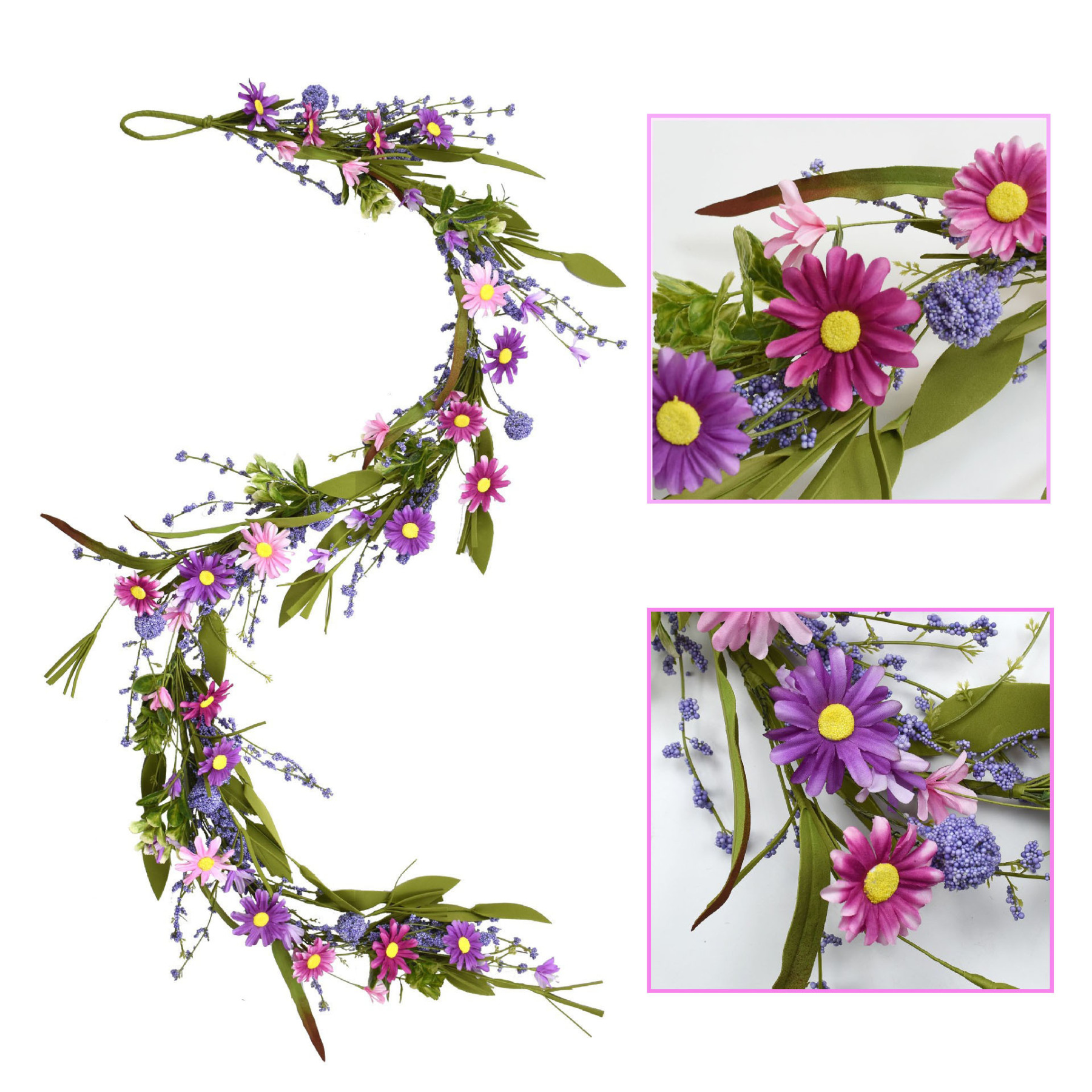 Artificial Spring Lavender Floral Garland