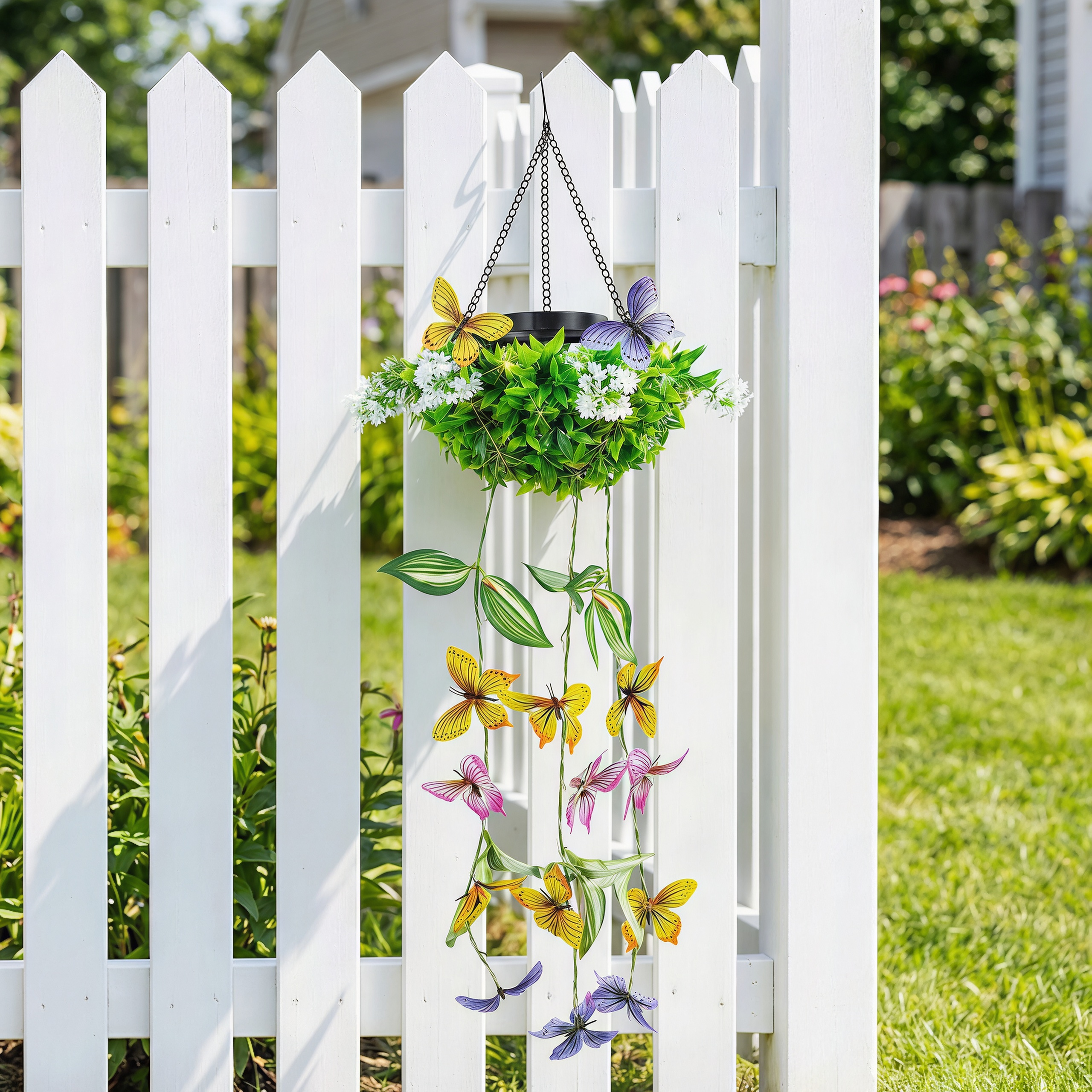 Porch Glow Solar Butterfly Hanging Lights