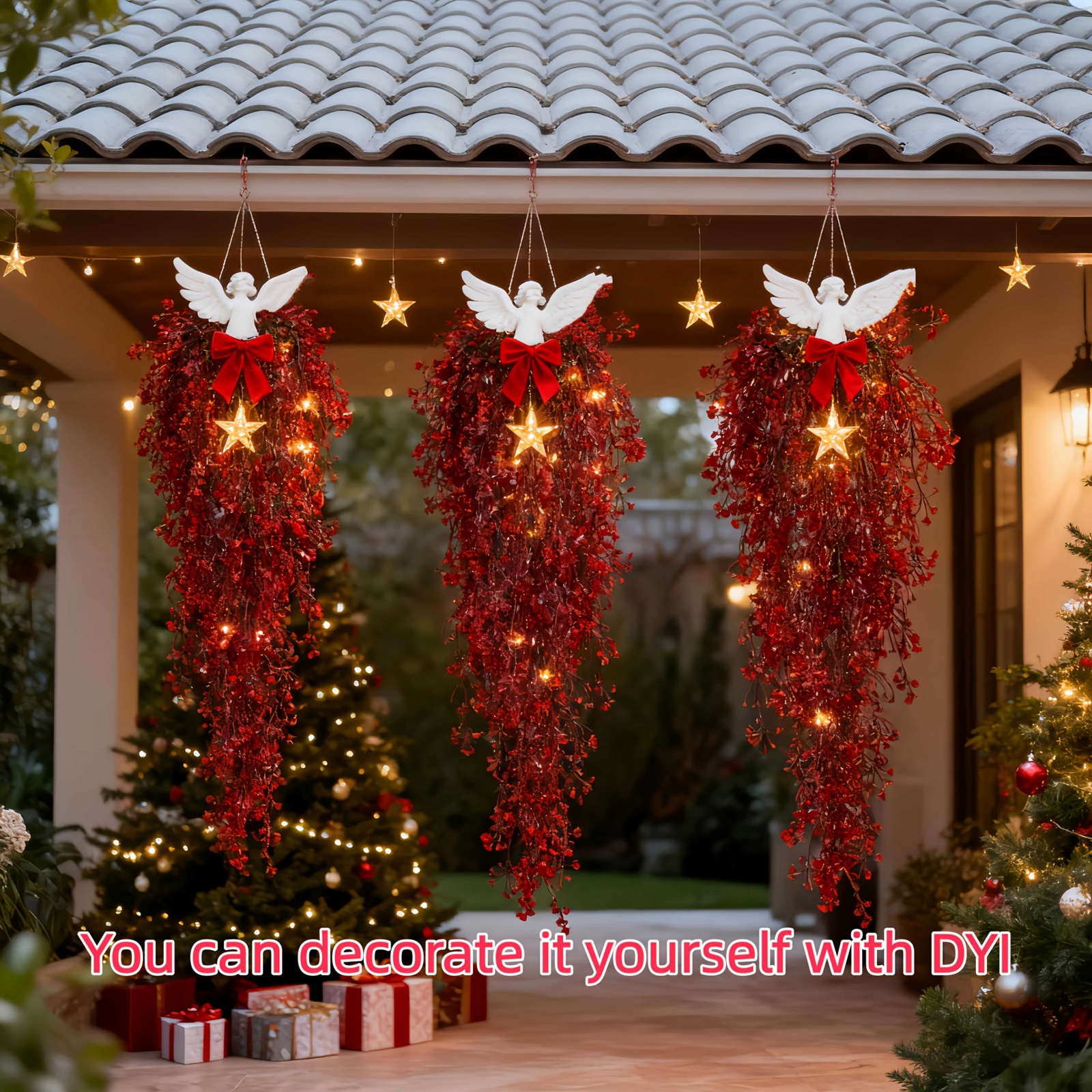 30in Red Artificial Christmas Hanging Vine
