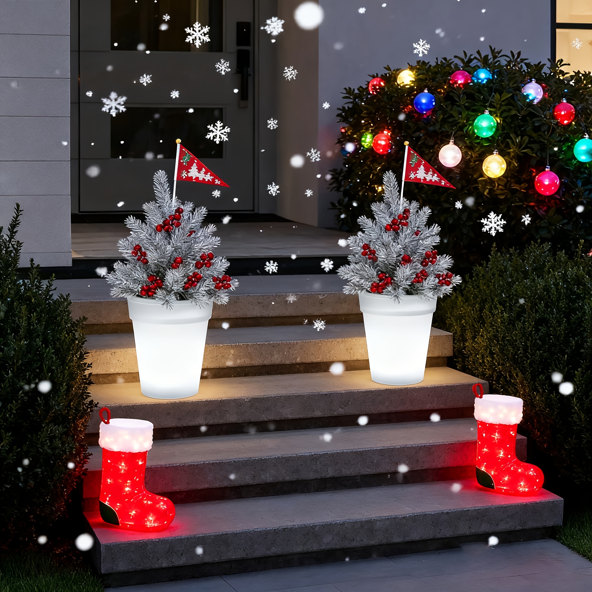 Solar Glow LED Flower Pots