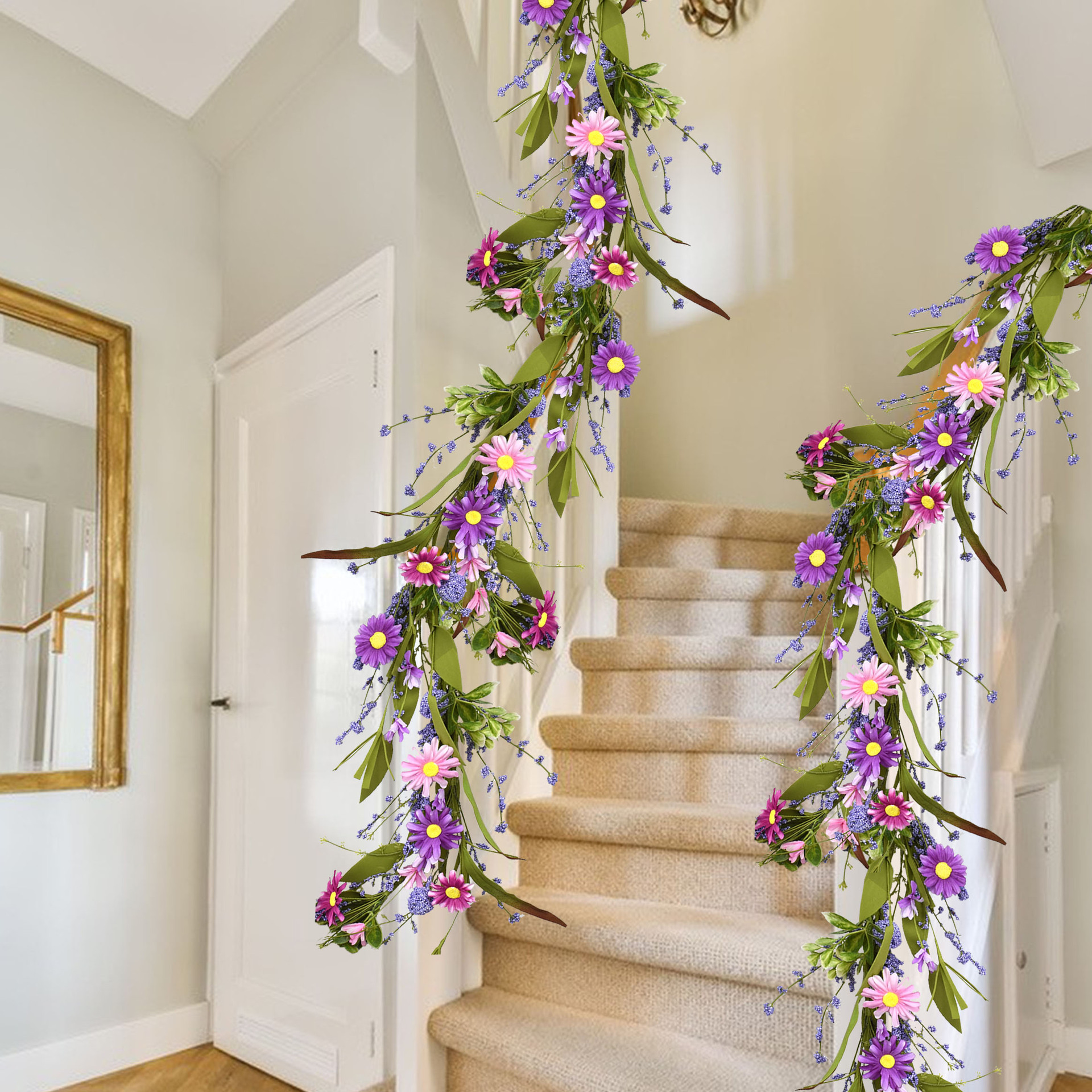 Artificial Spring Lavender Floral Garland