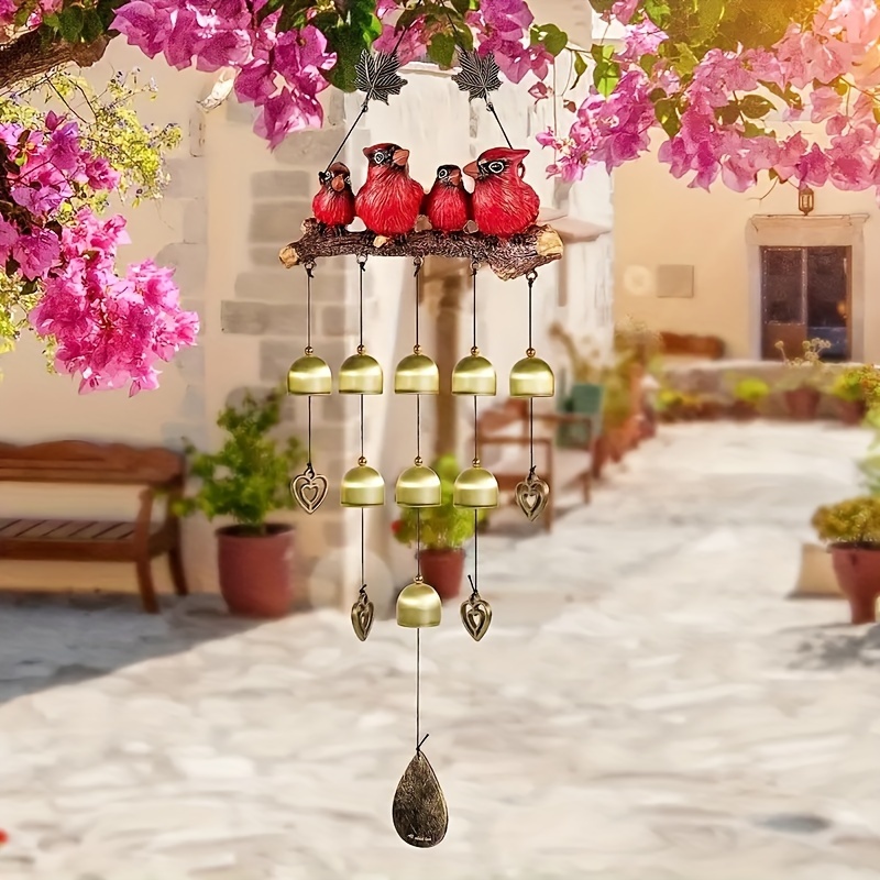 Bird Family Hanging Wind Chime with Bells