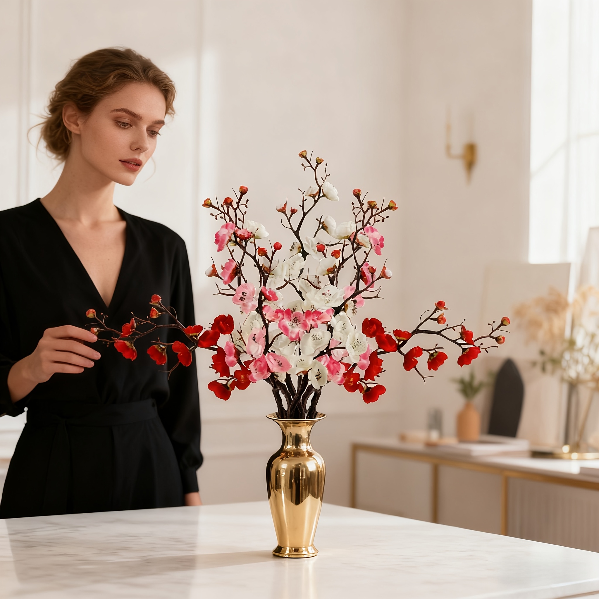 Large Artificial Cherry Blossom Flower Branches