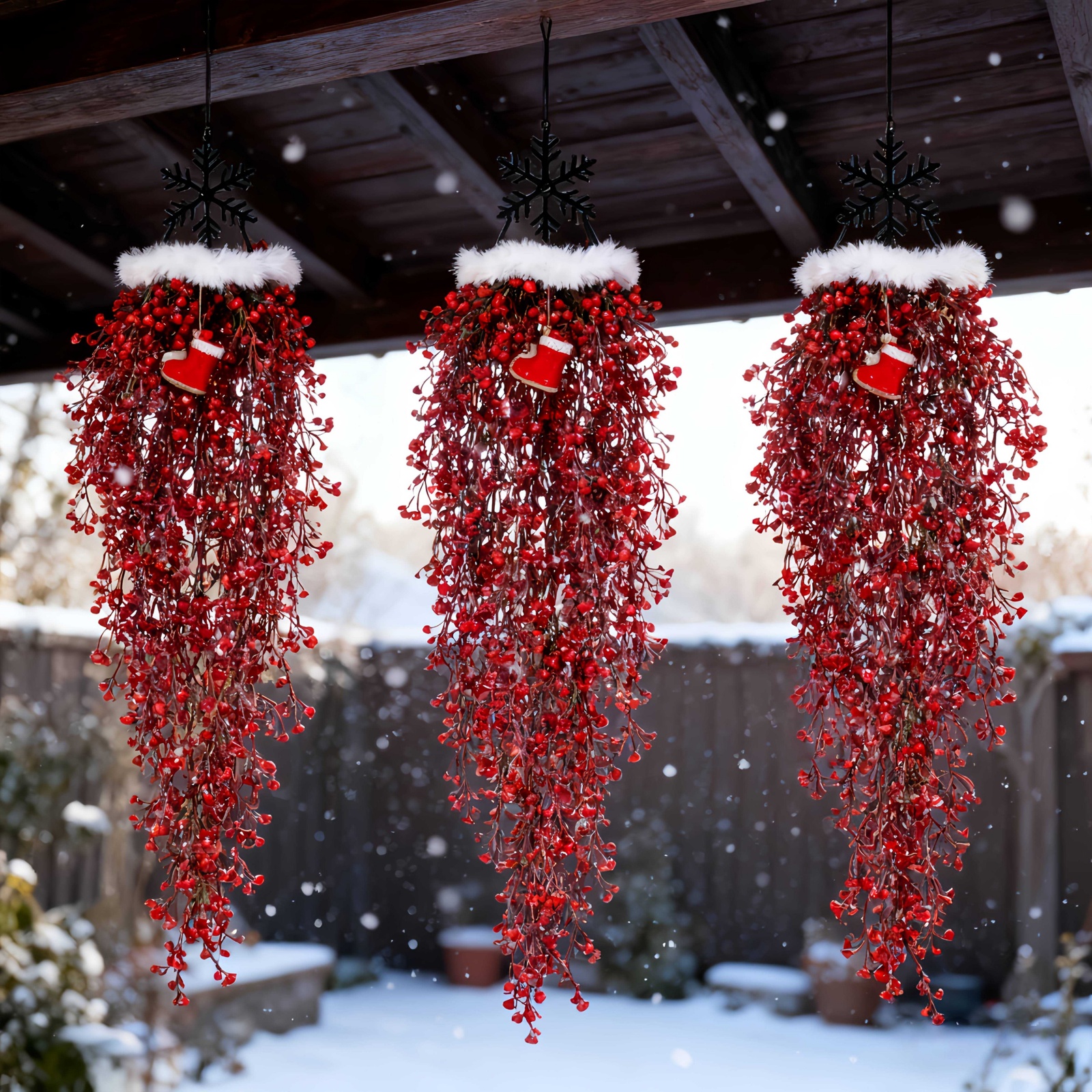 30in Red Artificial Christmas Hanging Vine