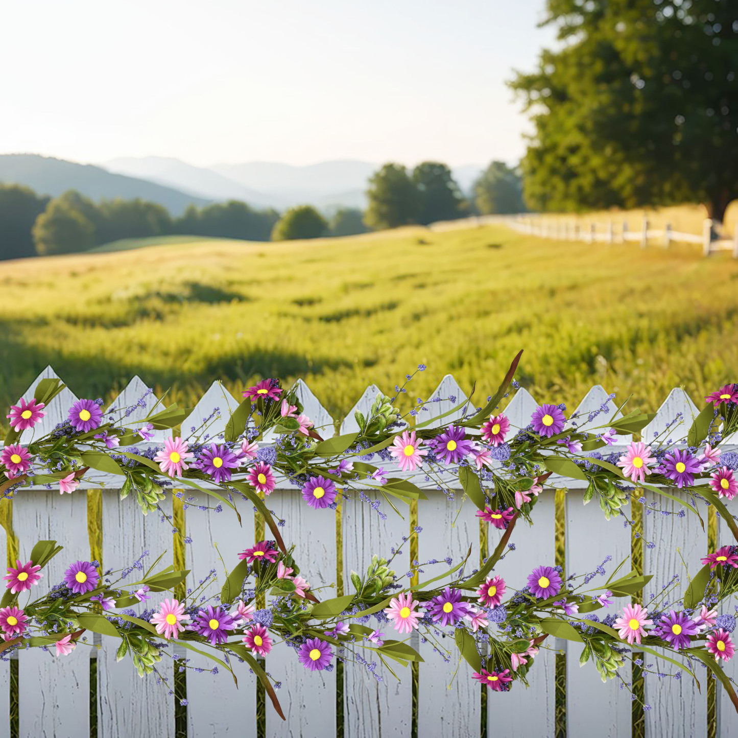 Artificial Spring Lavender Floral Garland