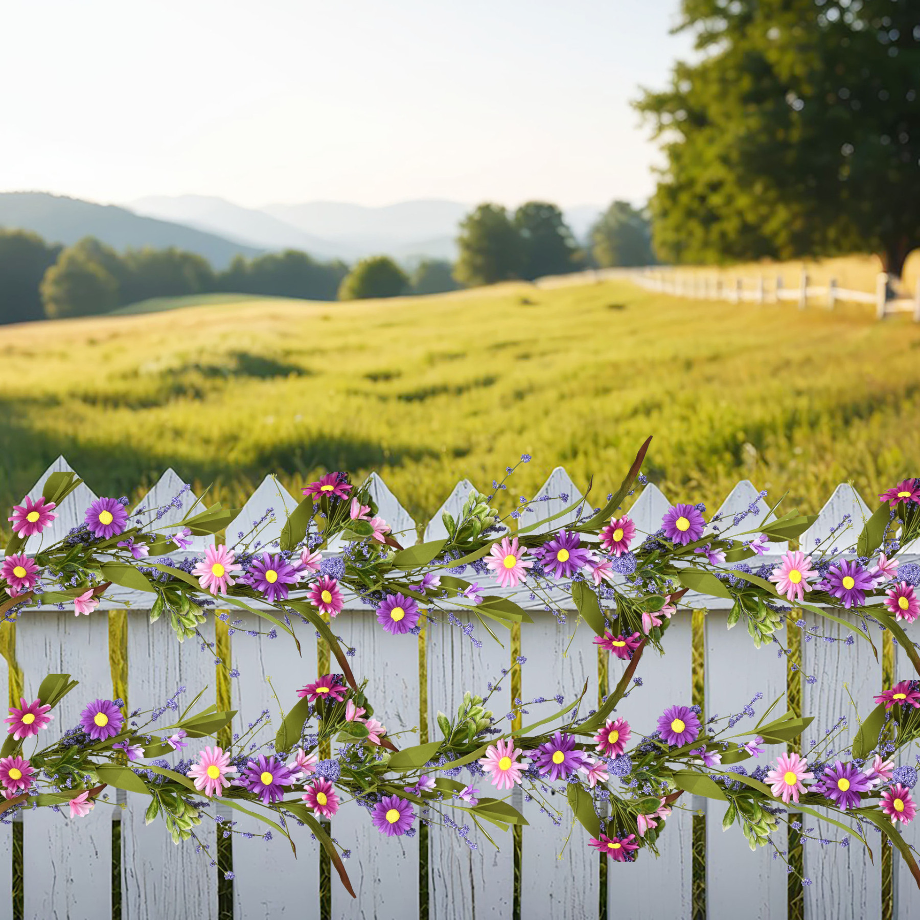 Artificial Spring Lavender Floral Garland