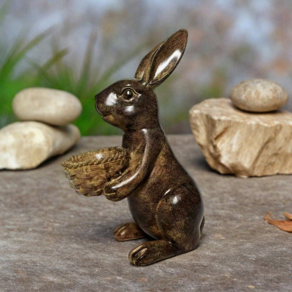 Vintage Bunny Basket Planter, Easter Table Centerpiece Décor