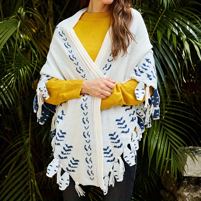 Snowy Owl Wing Knit Shawl ,Soft Knit Feather Cape for Boho Travel