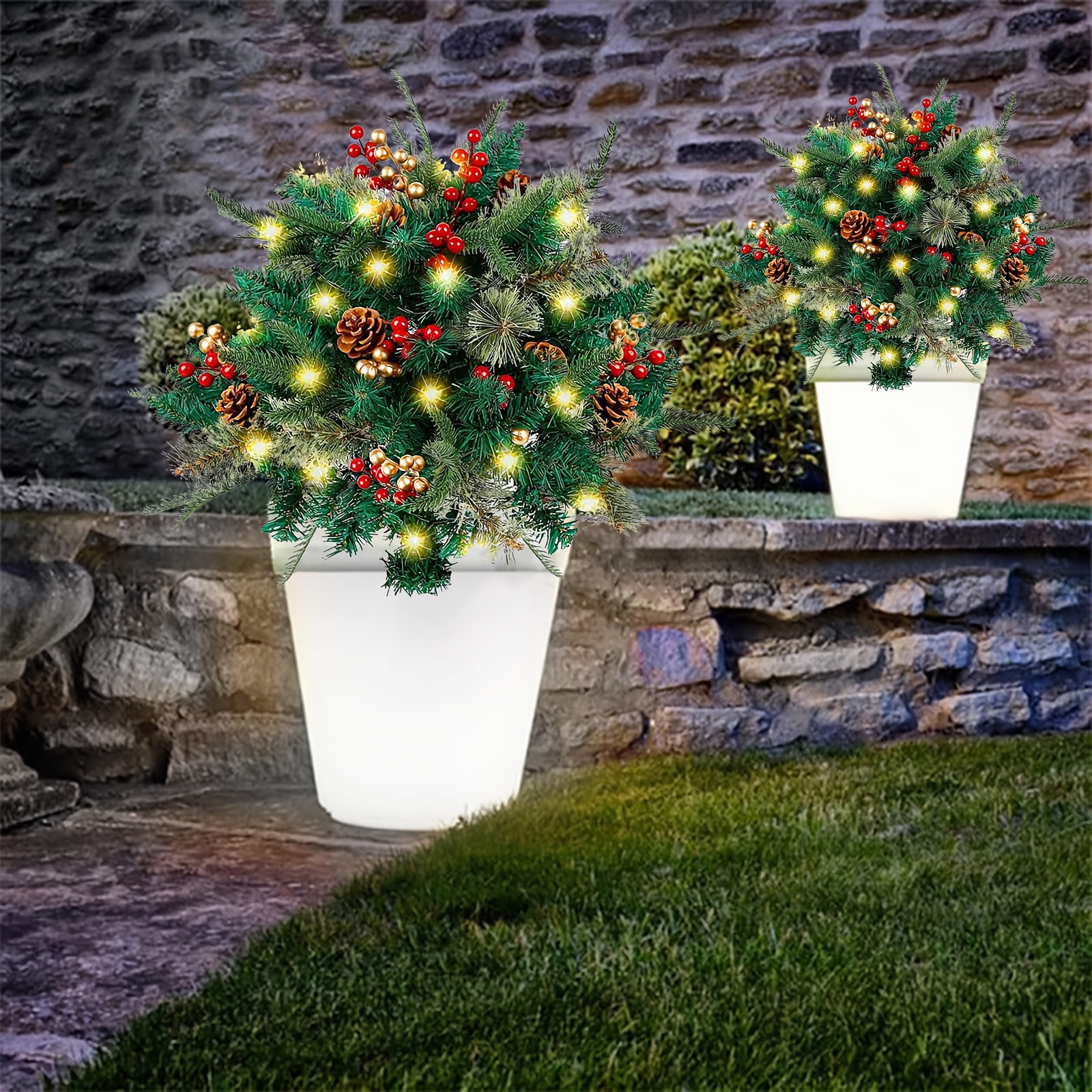 Solar Glow LED Flower Pots