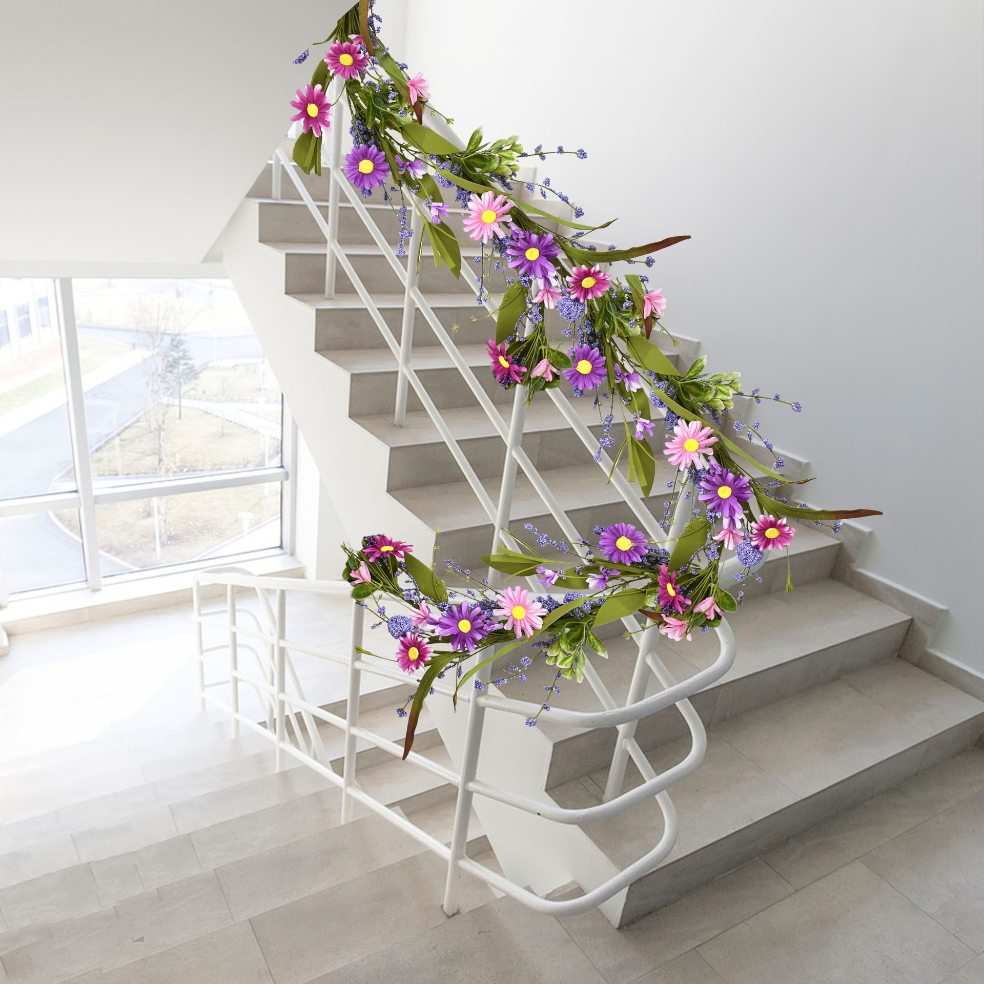 Artificial Spring Lavender Floral Garland