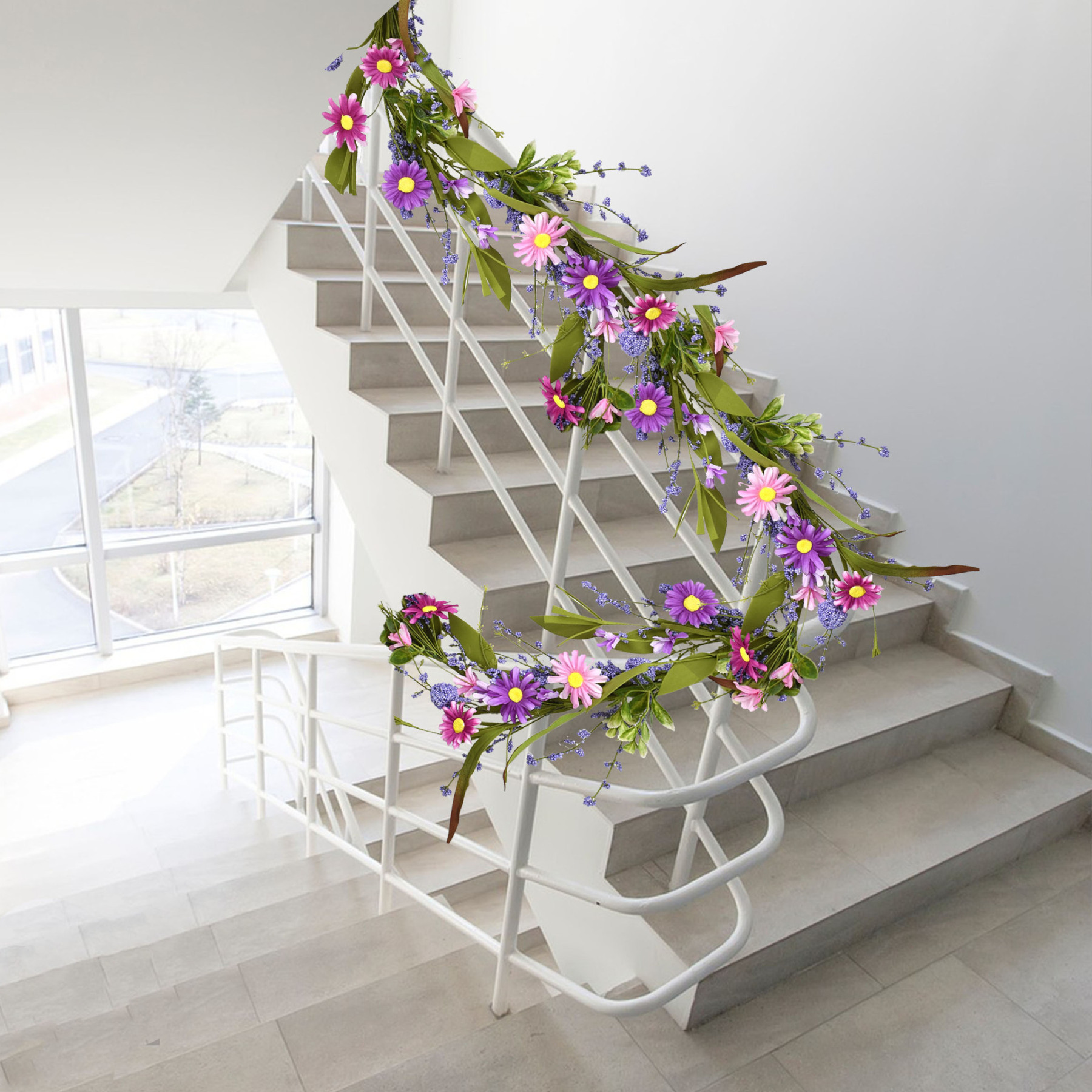 Artificial Spring Lavender Floral Garland