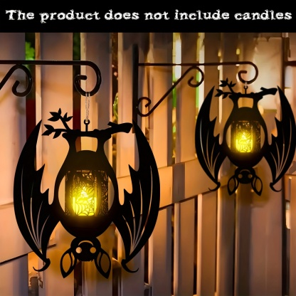 Gothic Bat-Shaped Metal Hanging Candelabra Decor