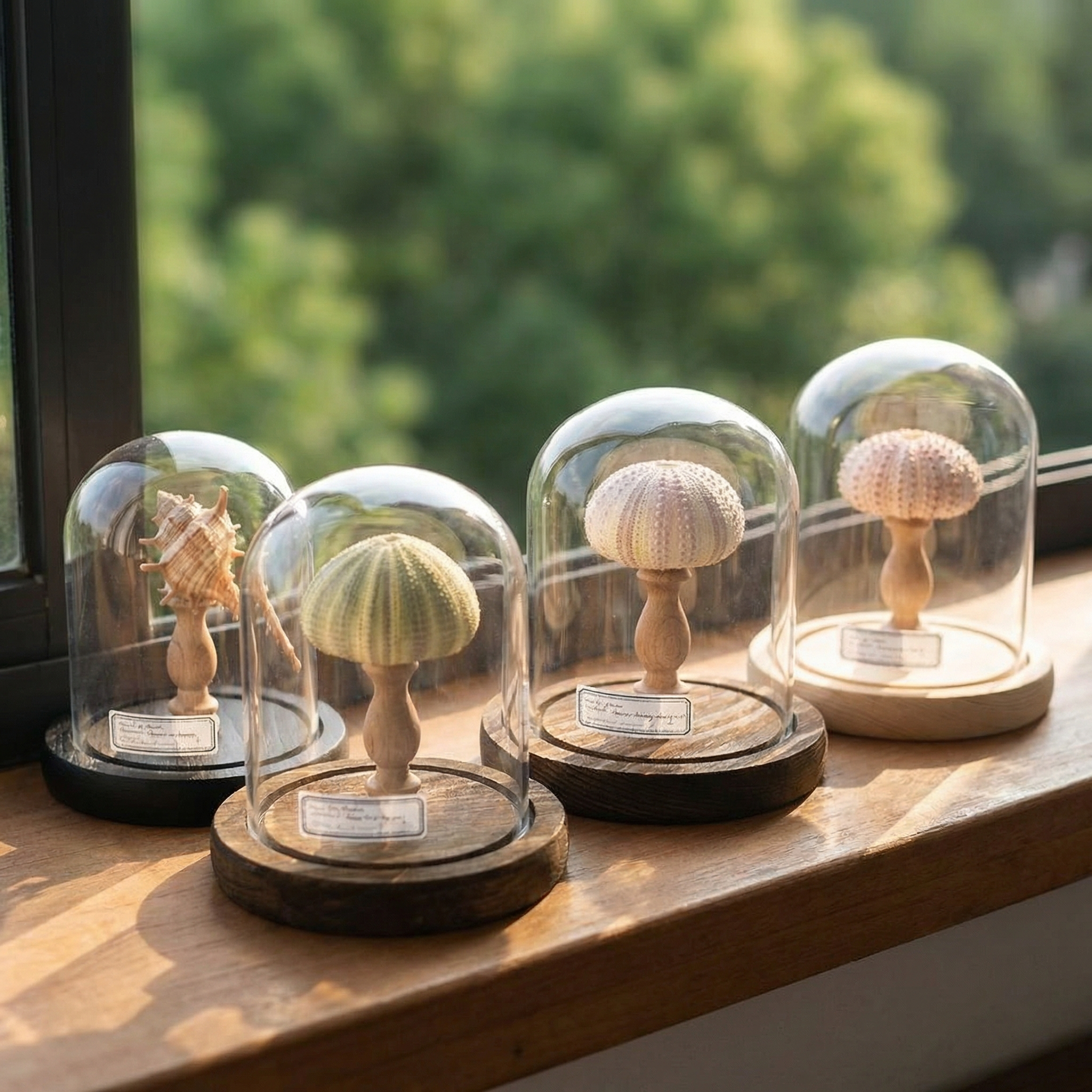 Handmade Sea Urchin Shell Warm Ambient Night Light