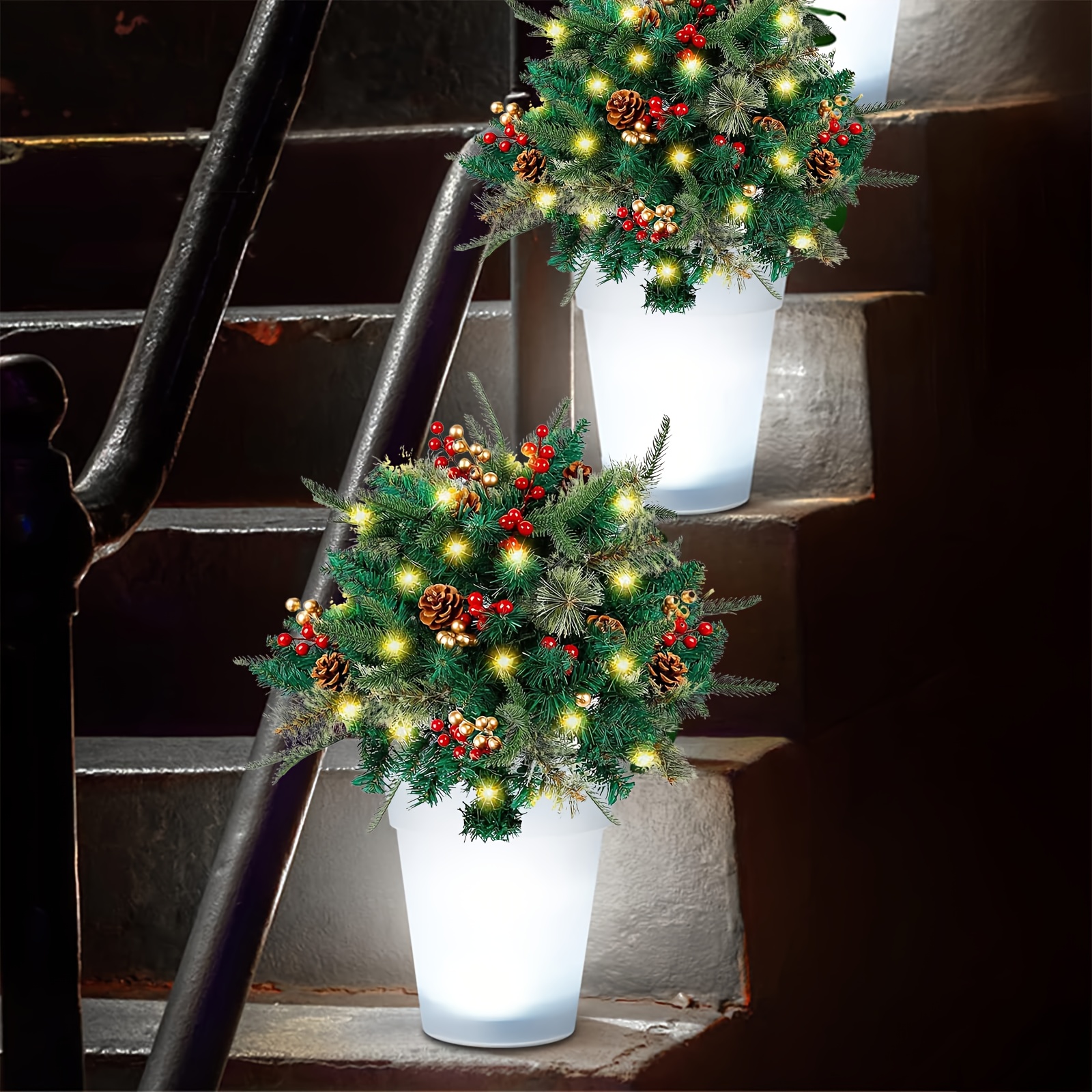 Solar Glow LED Flower Pots