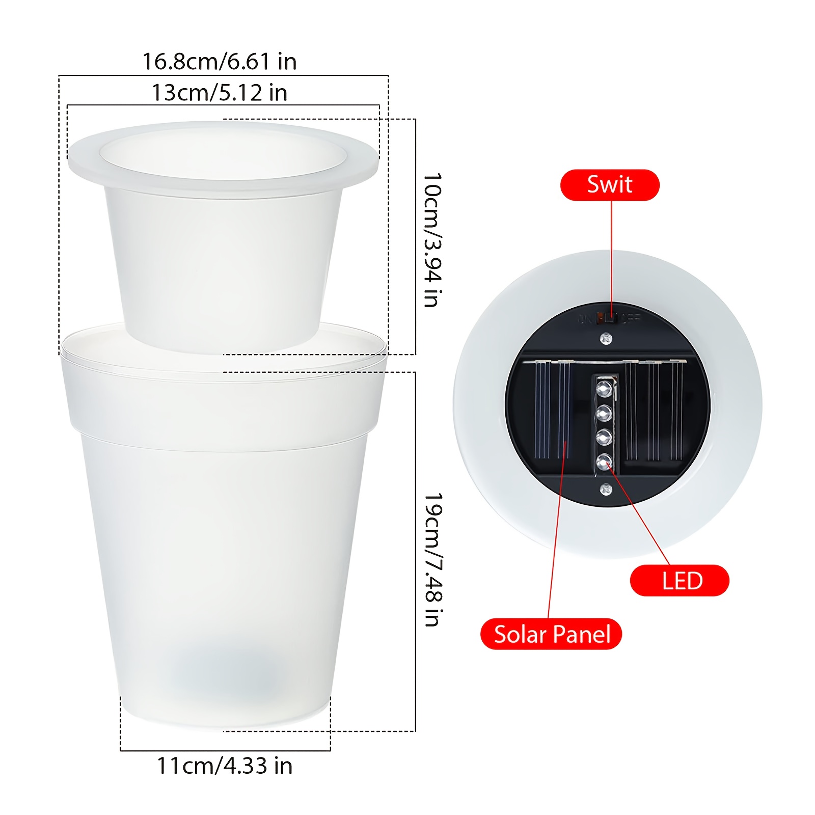 Solar Glow LED Flower Pots