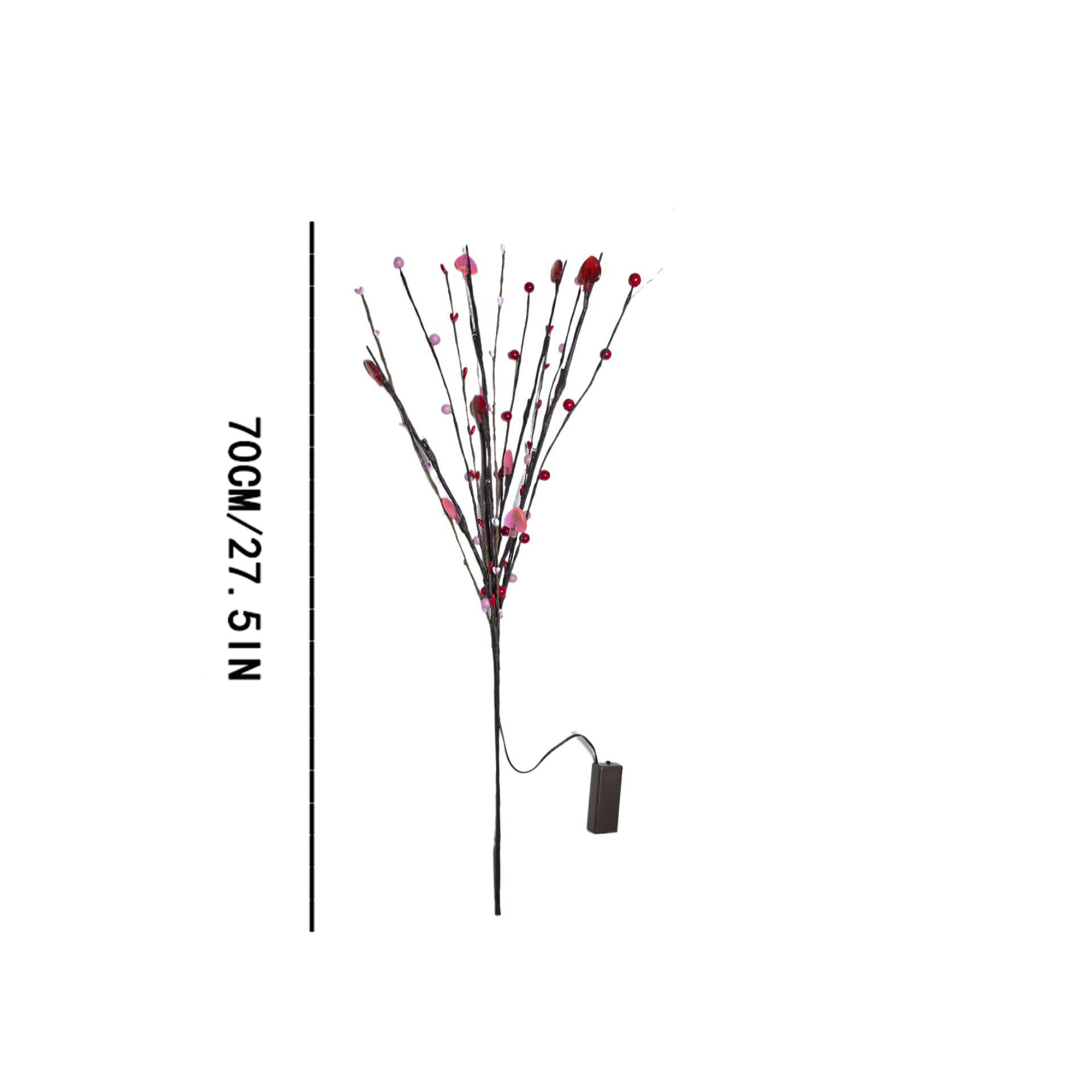 Lighted Valentine Heart Berry Branches