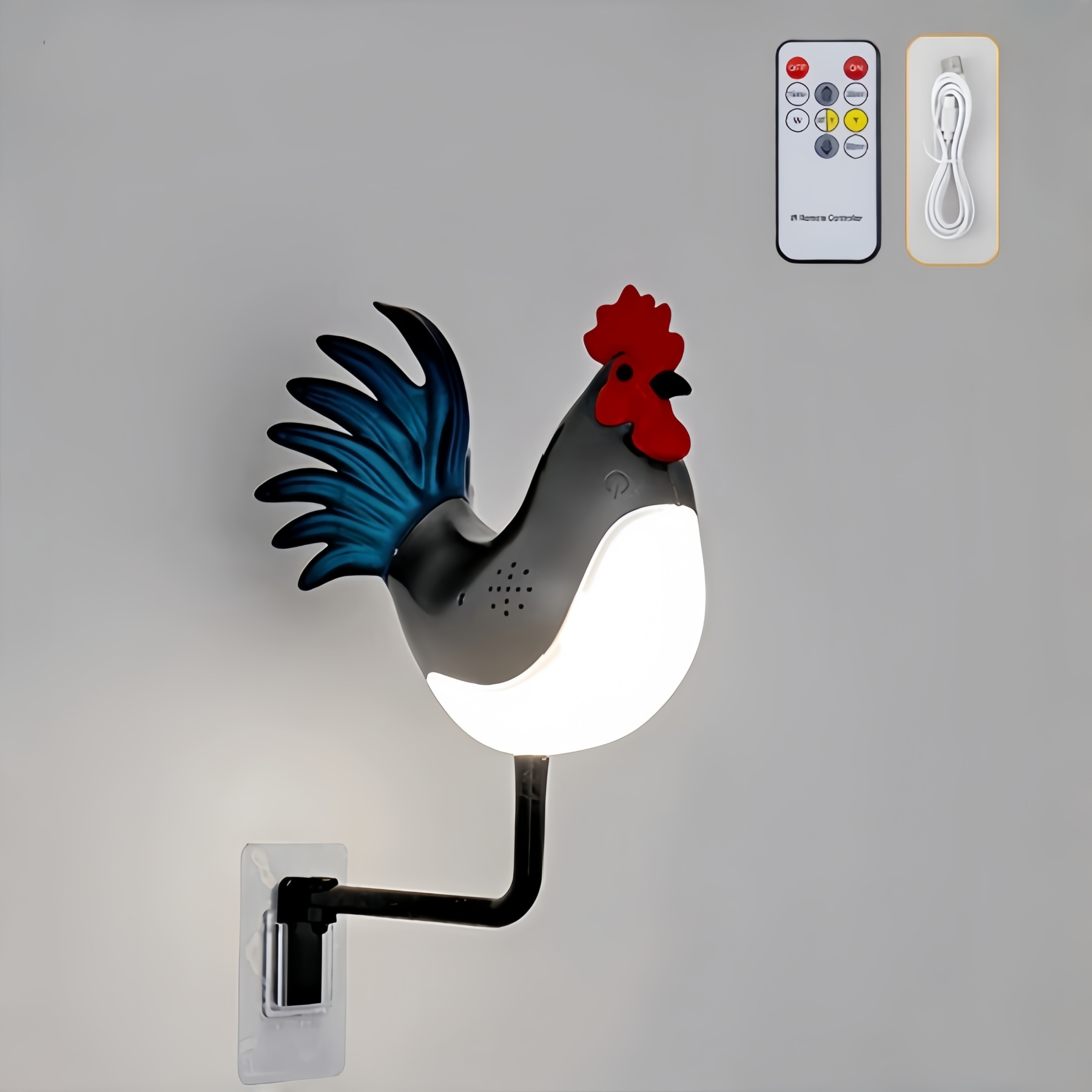 3-Color Rooster LED Night Light