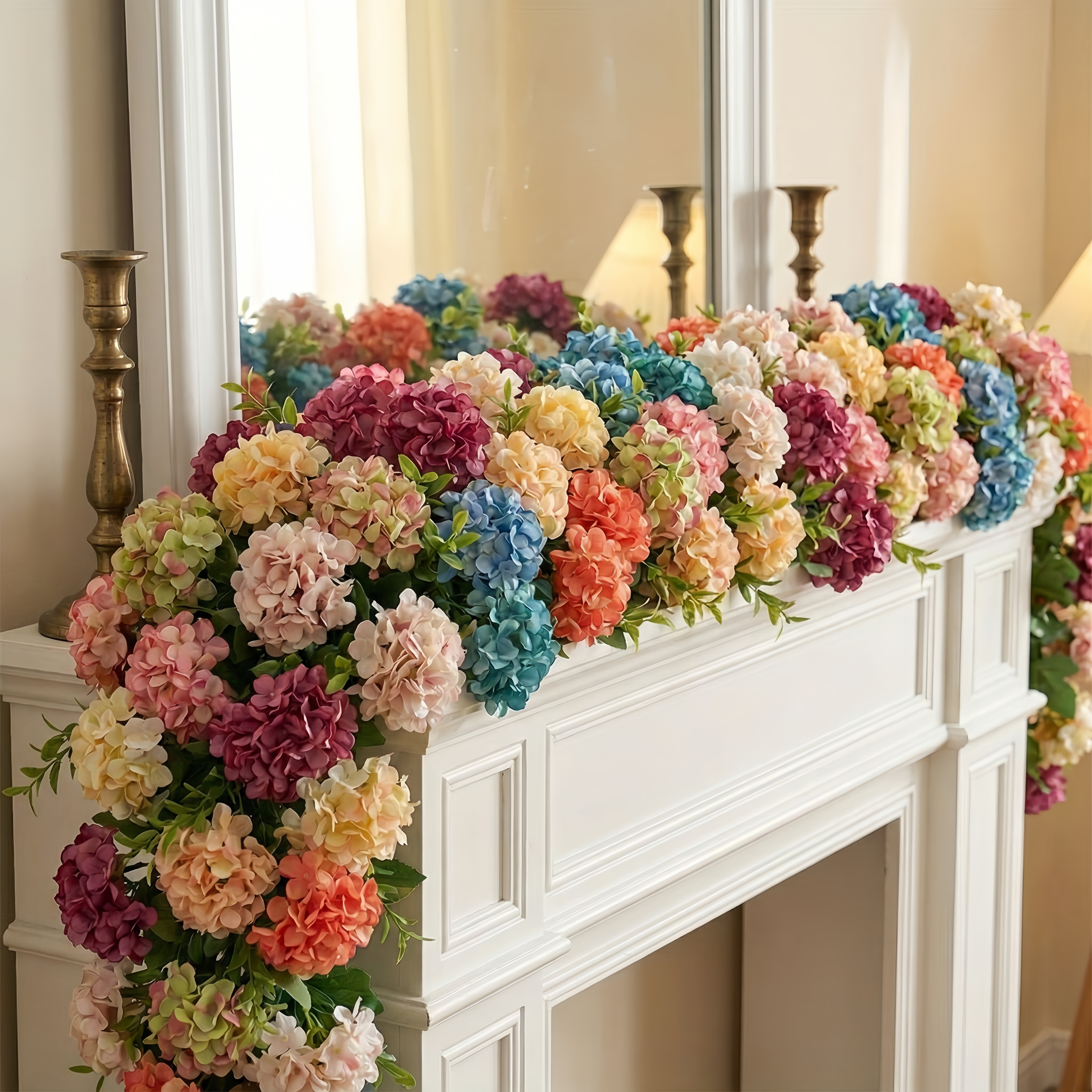 1 Bunch 10 Heads Artificial Hydrangea Flower Stems 