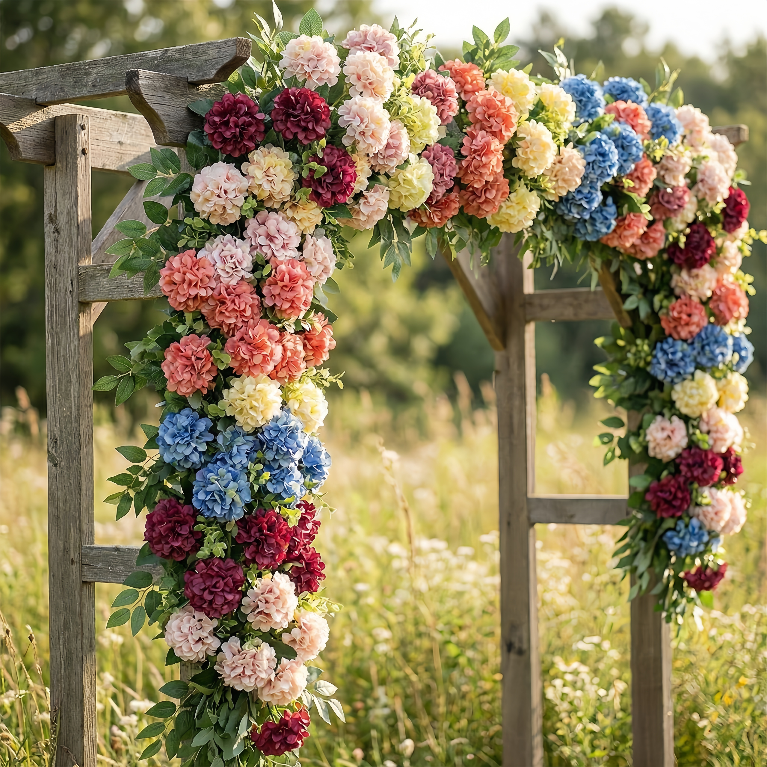 1 Bunch 10 Heads Artificial Hydrangea Flower Stems 