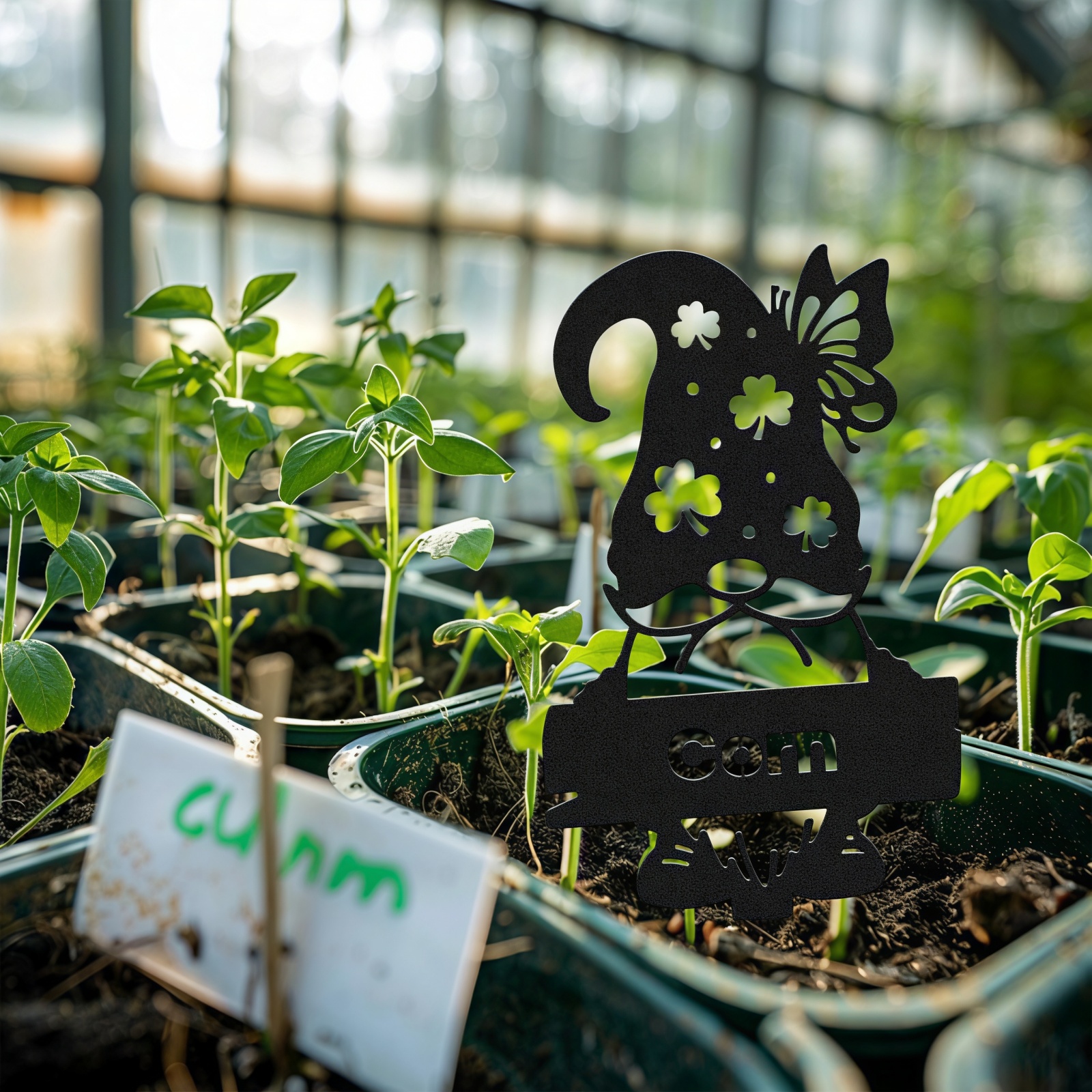 Waterproof Metal Gnome Plant Markers (Vegetable Labels)